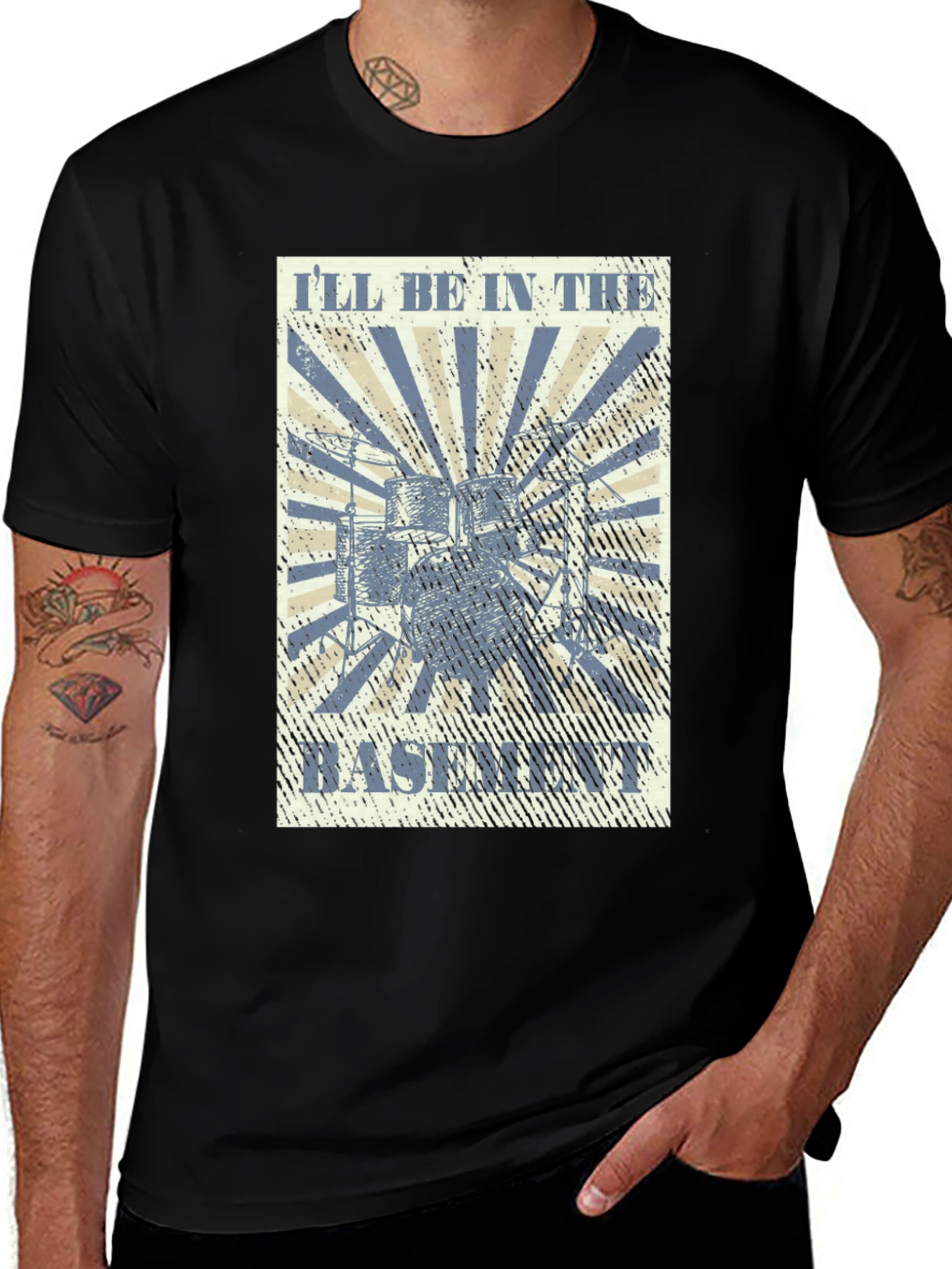 Variant 7 of I'll Be In The Basement Drum Kit Tee