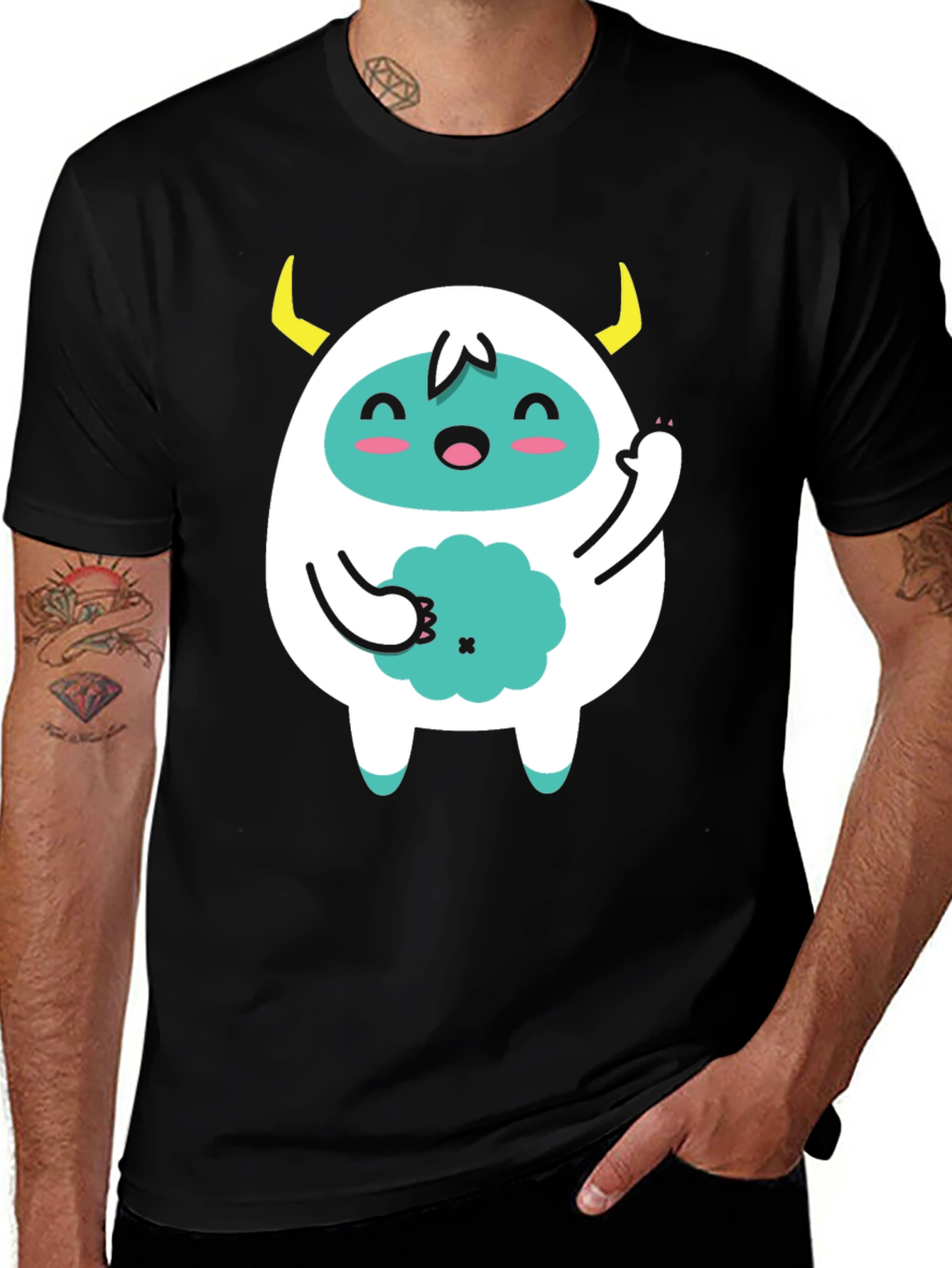 Cute Yeti Graphic T-Shirt - Black