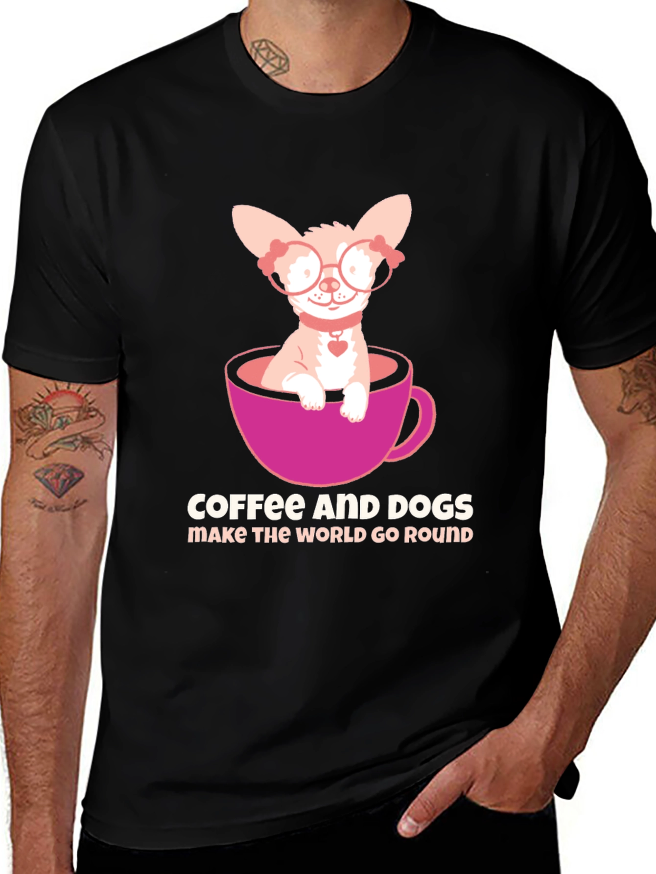 Coffee & Dogs T-Shirt: Cute Chihuahua Tee