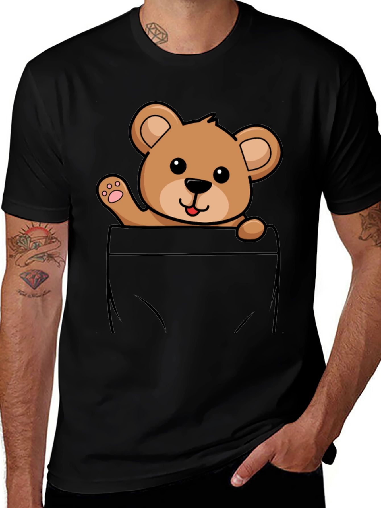 Variant 9 of Cute Teddy Bear Pocket T-Shirt