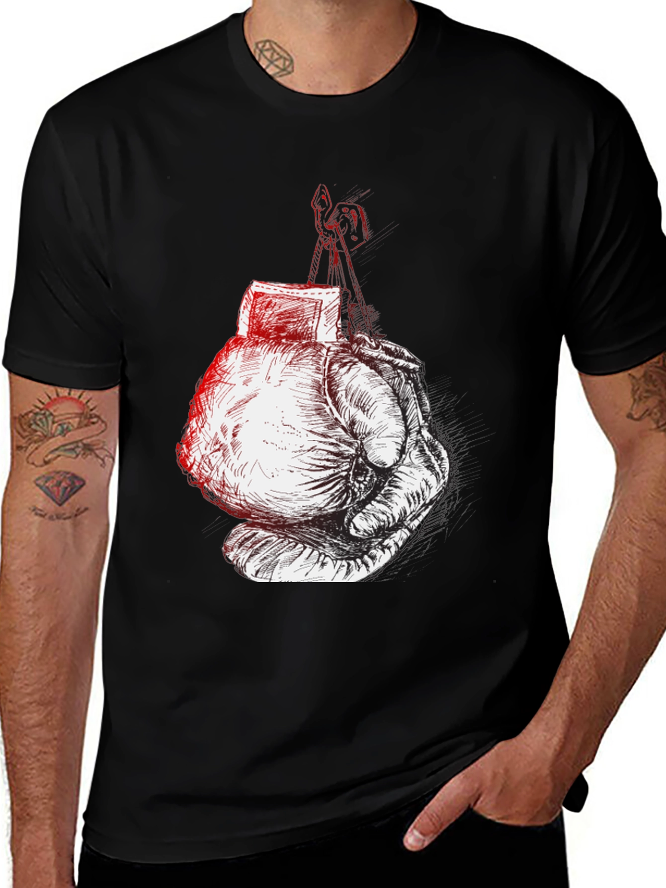 Variant 9 of Boxing Glove Graphic Tee - Black