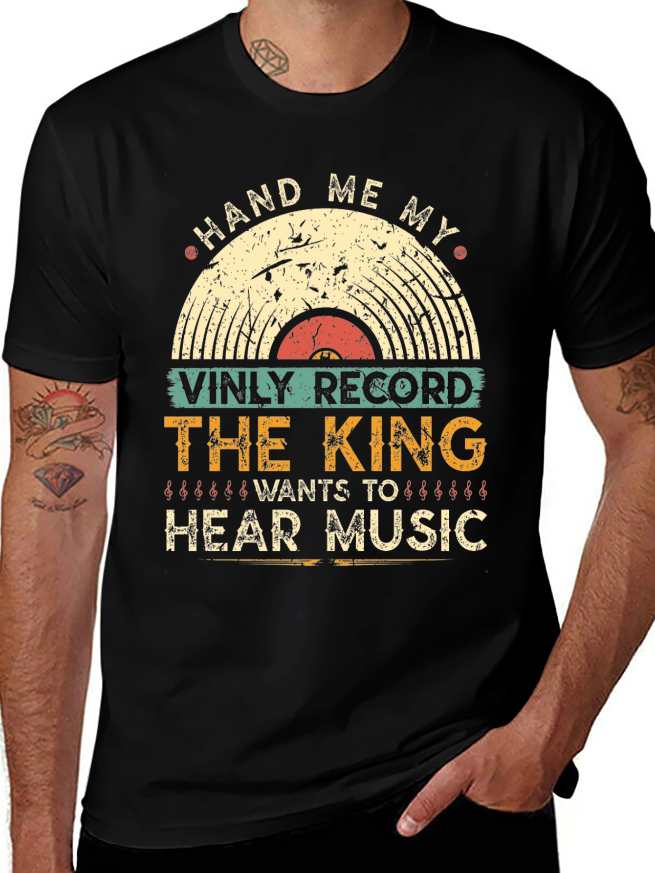 Variant 8 of Vintage Vinyl Record Music Lover T-Shirt