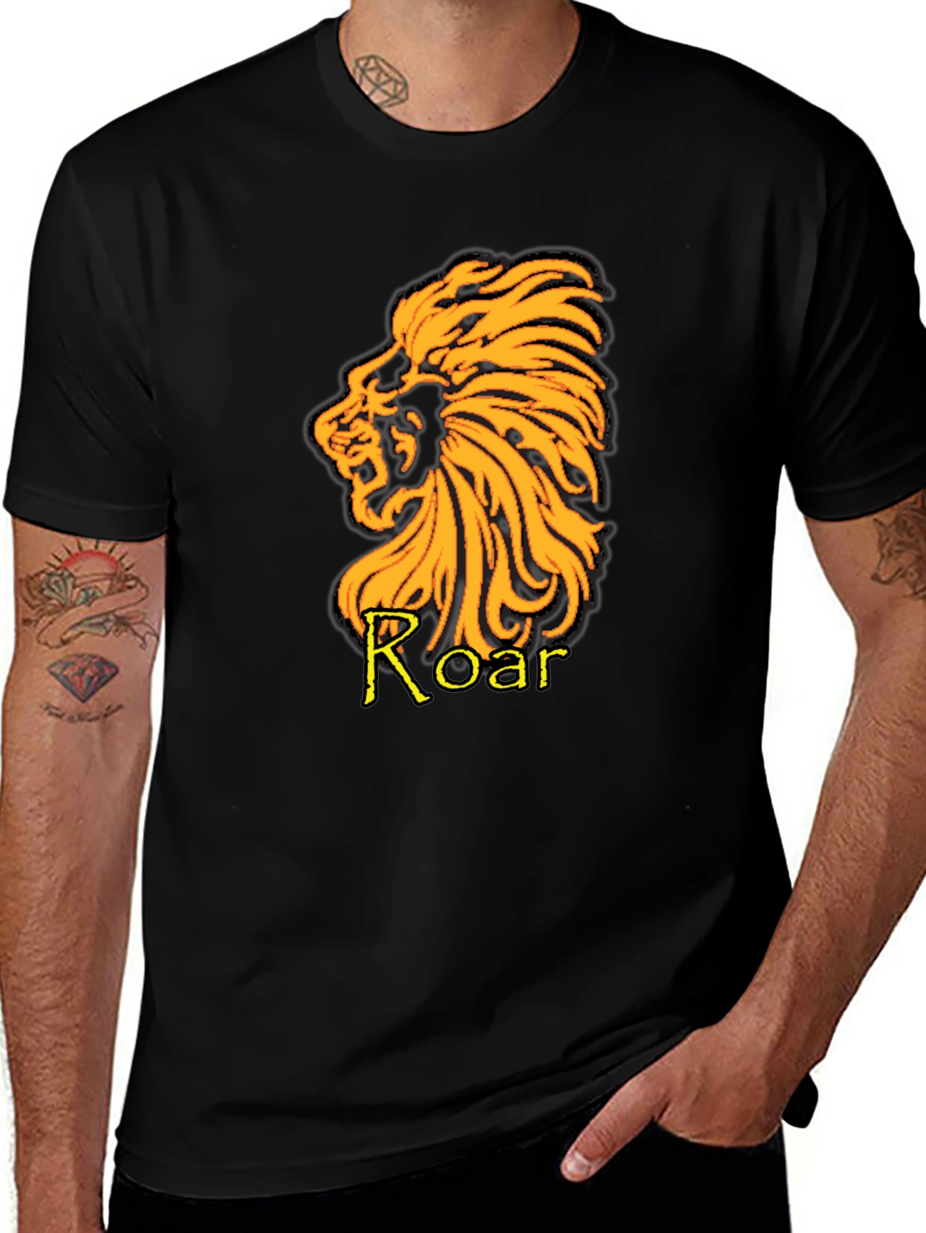 Variant 21 of Lion Roar Graphic T-Shirt - Black
