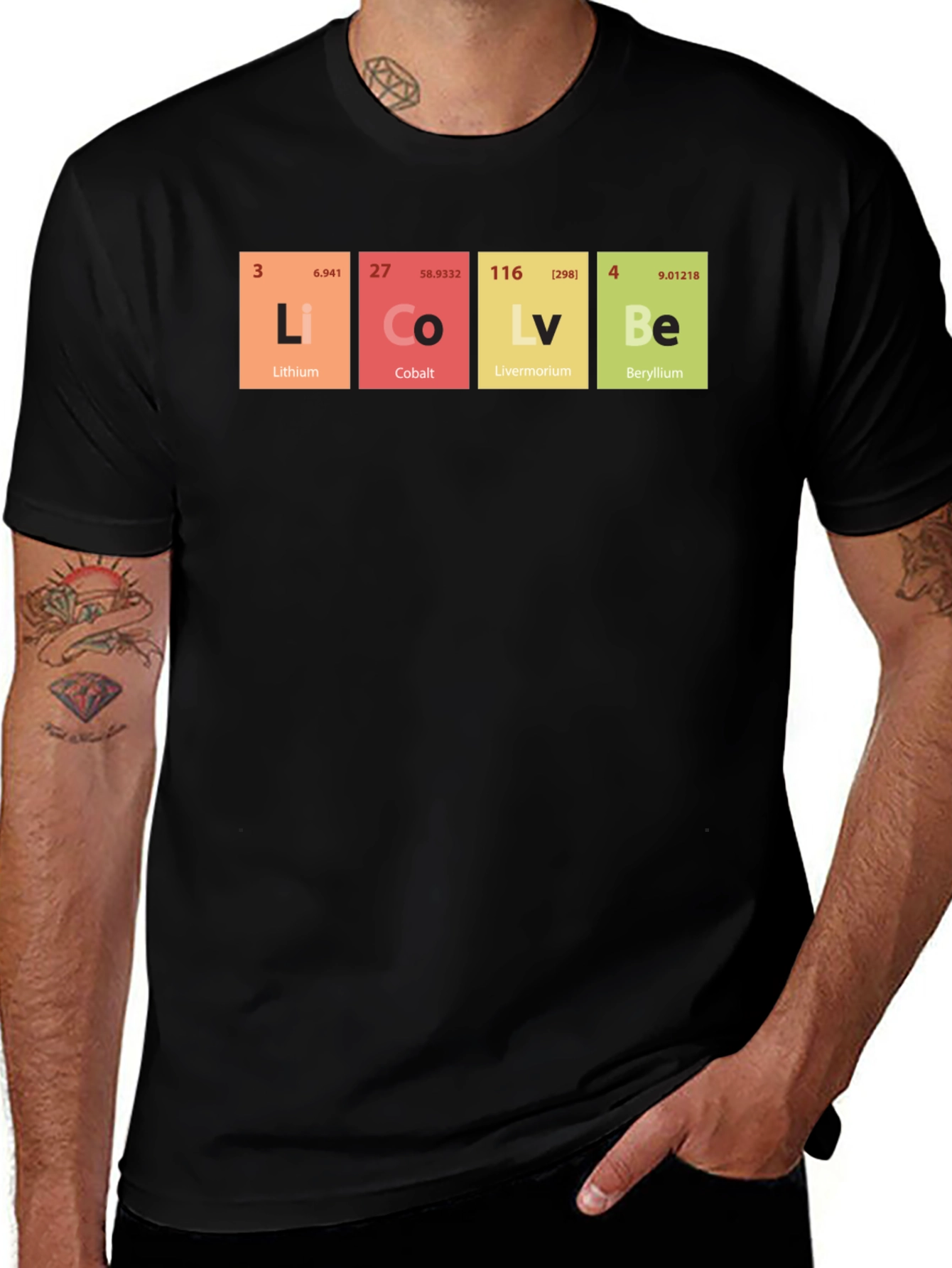 Variant 13 of Periodic Table Love T-Shirt Chemistry Science Tee