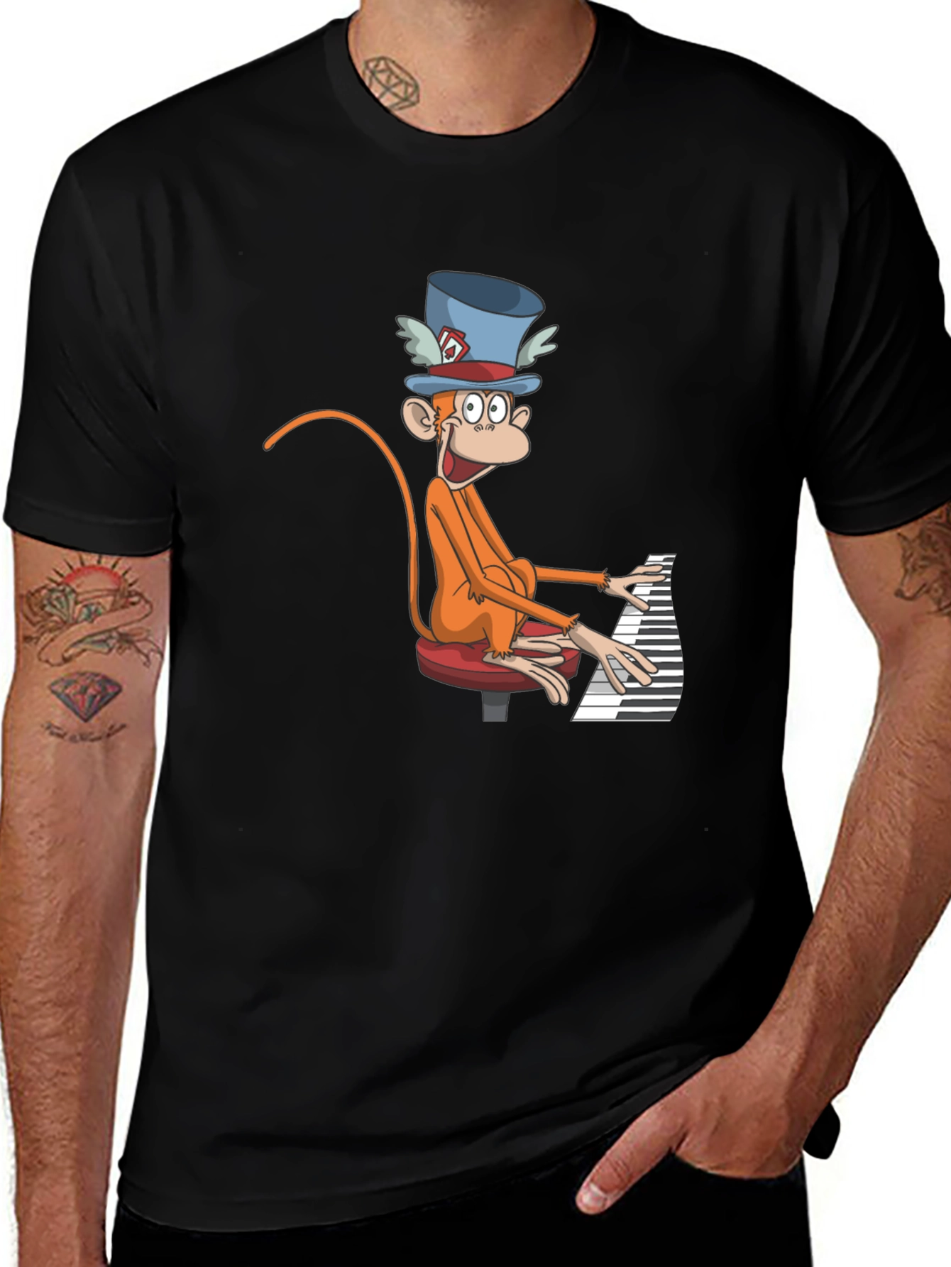 Variant 22 of Monkey Pianist Graphic Tee
