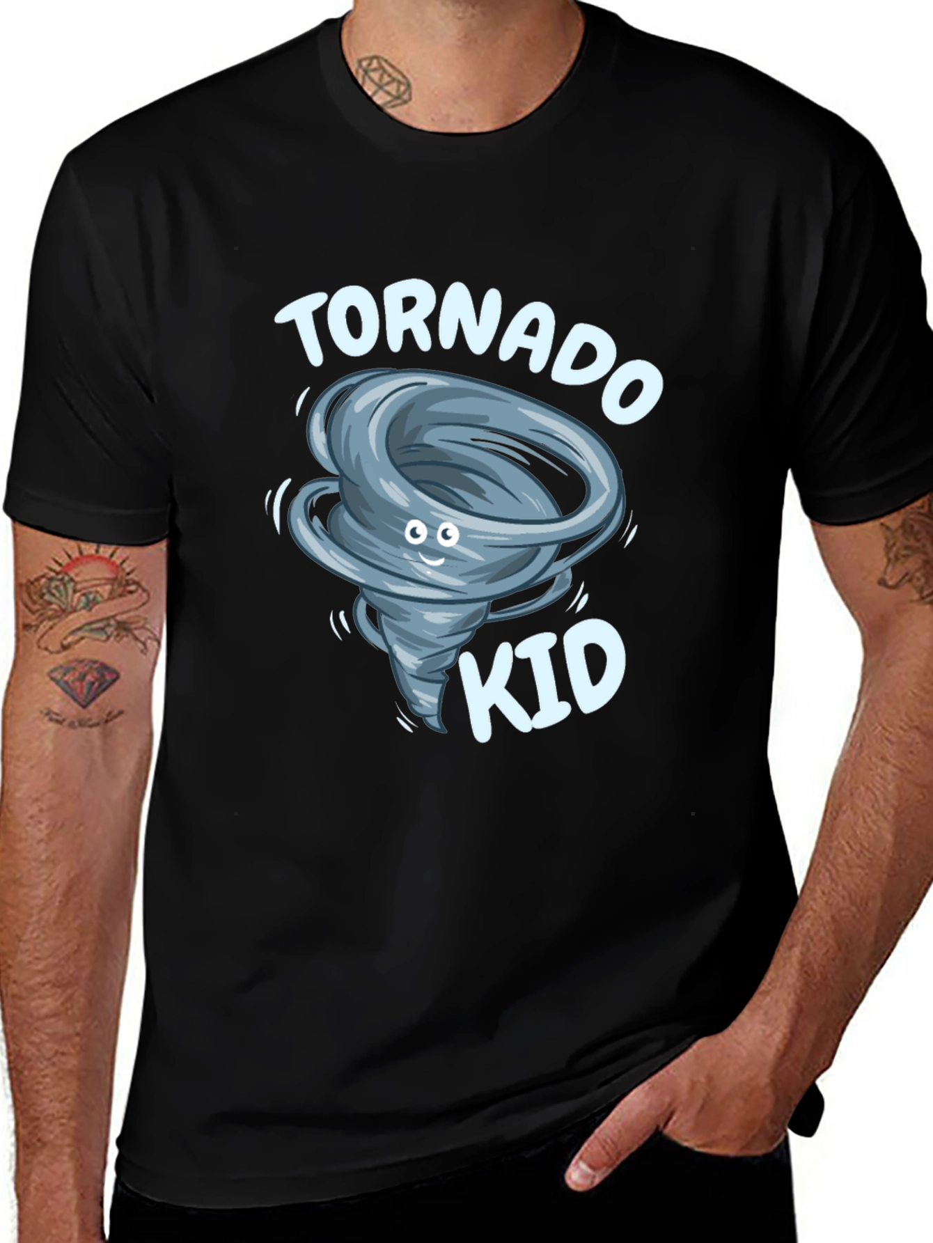 Variant 28 of Tornado Kid Graphic T-Shirt - Whimsical Weather Tee