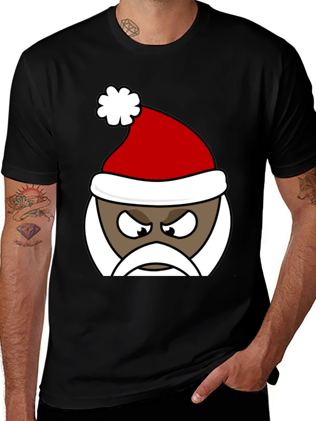 Grumpy Santa Graphic Tee - Holiday Humor T-Shirt