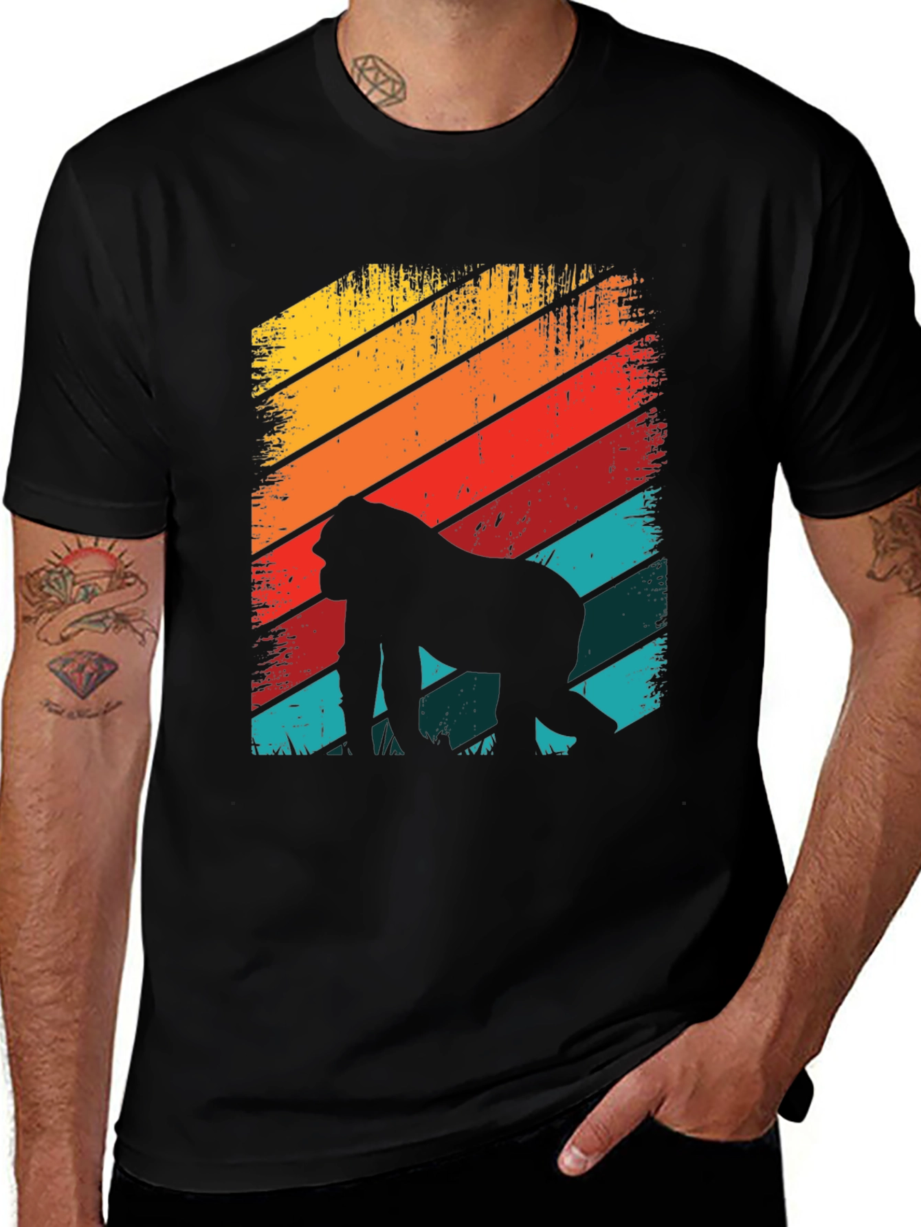 Variant 3 of Retro Gorilla Silhouette Graphic Tee