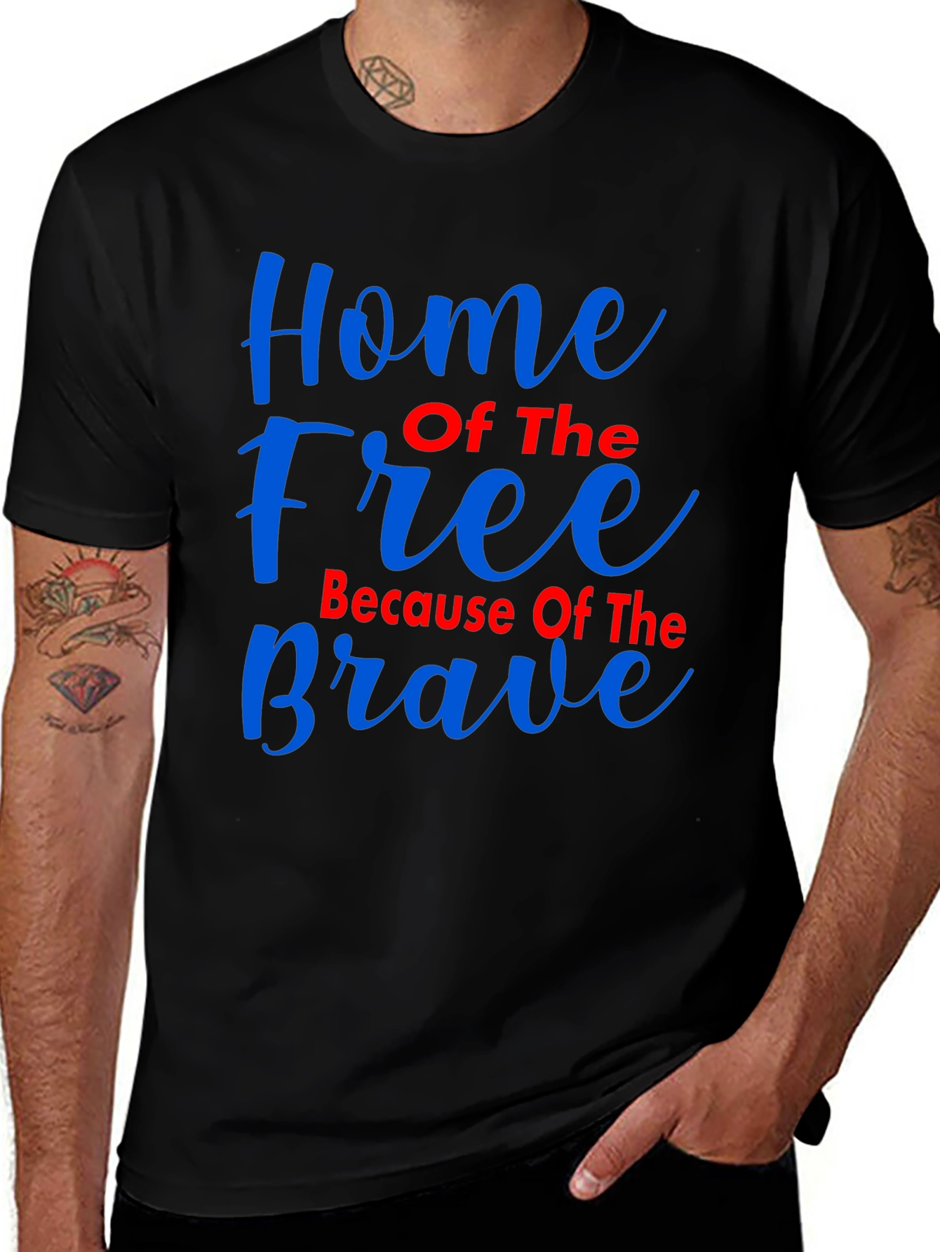 Variant 26 of Patriotic T-Shirt - Home of the Free, Because of the Brave