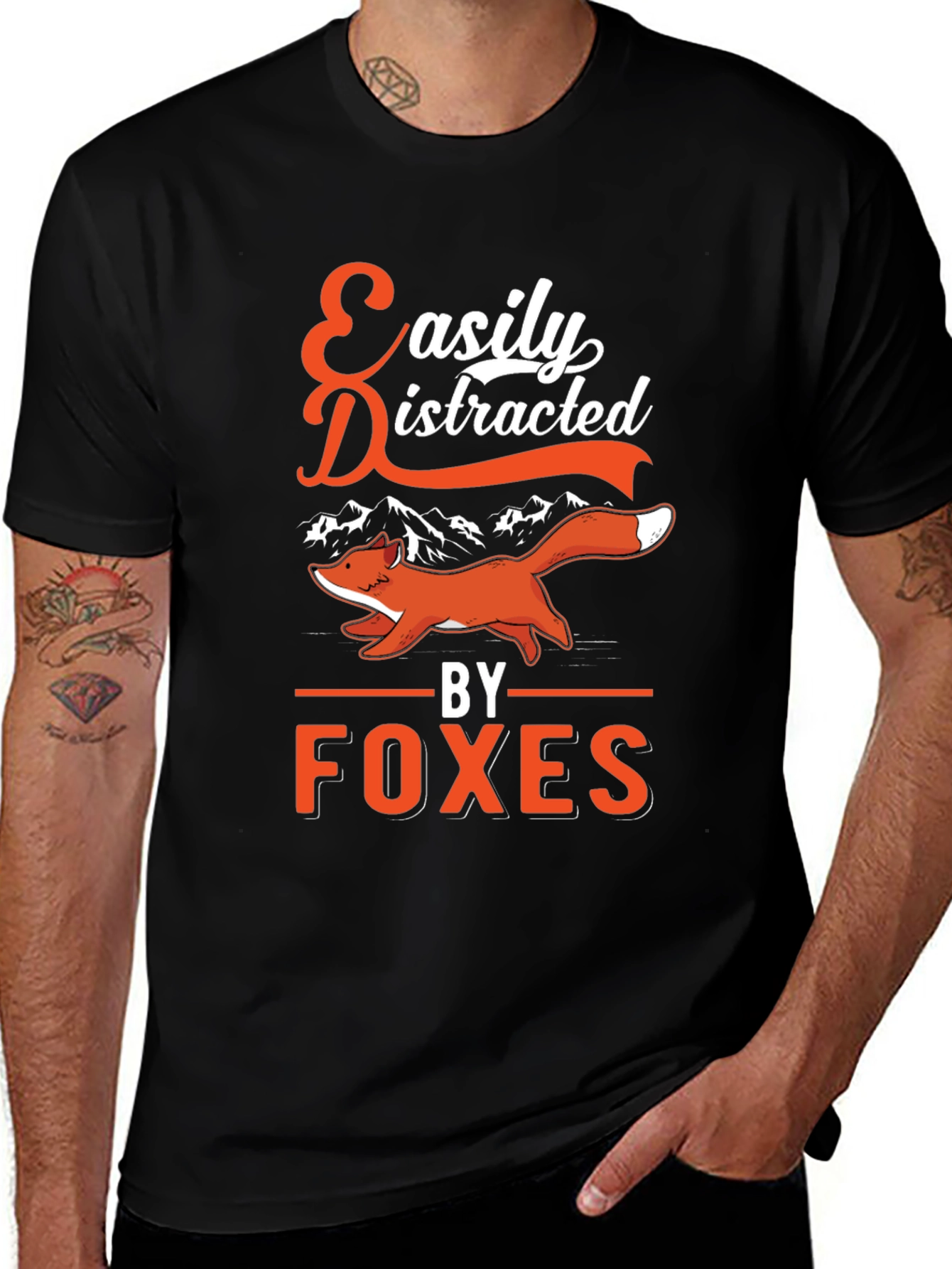 Variant 22 of Easily Distracted by Foxes Graphic T-Shirt