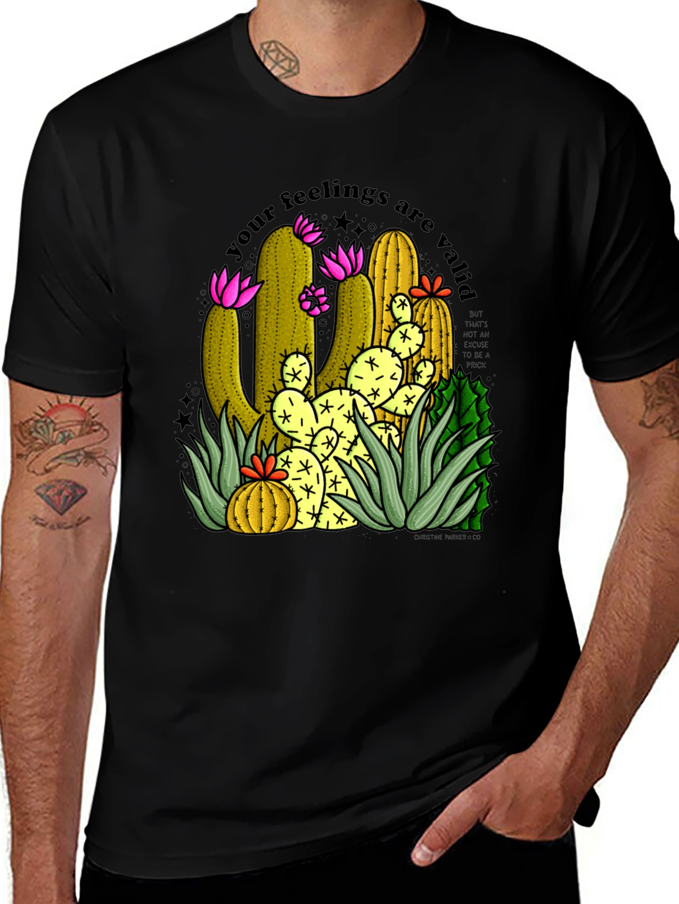 Variant 7 of Cactus Graphic T-Shirt - Your Feelings Are Valid