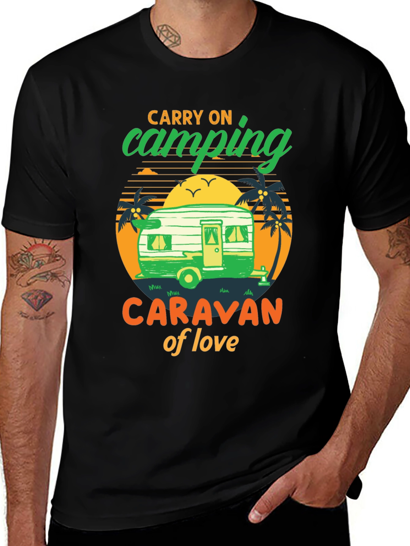 Variant 9 of Camping Caravan of Love Black T-Shirt