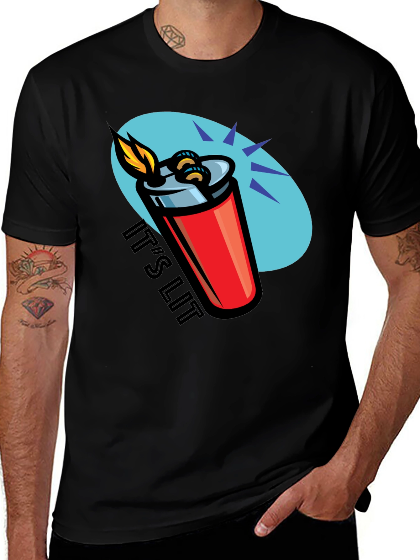 Variant 9 of It's Lit T-Shirt - Novelty Graphic Tee