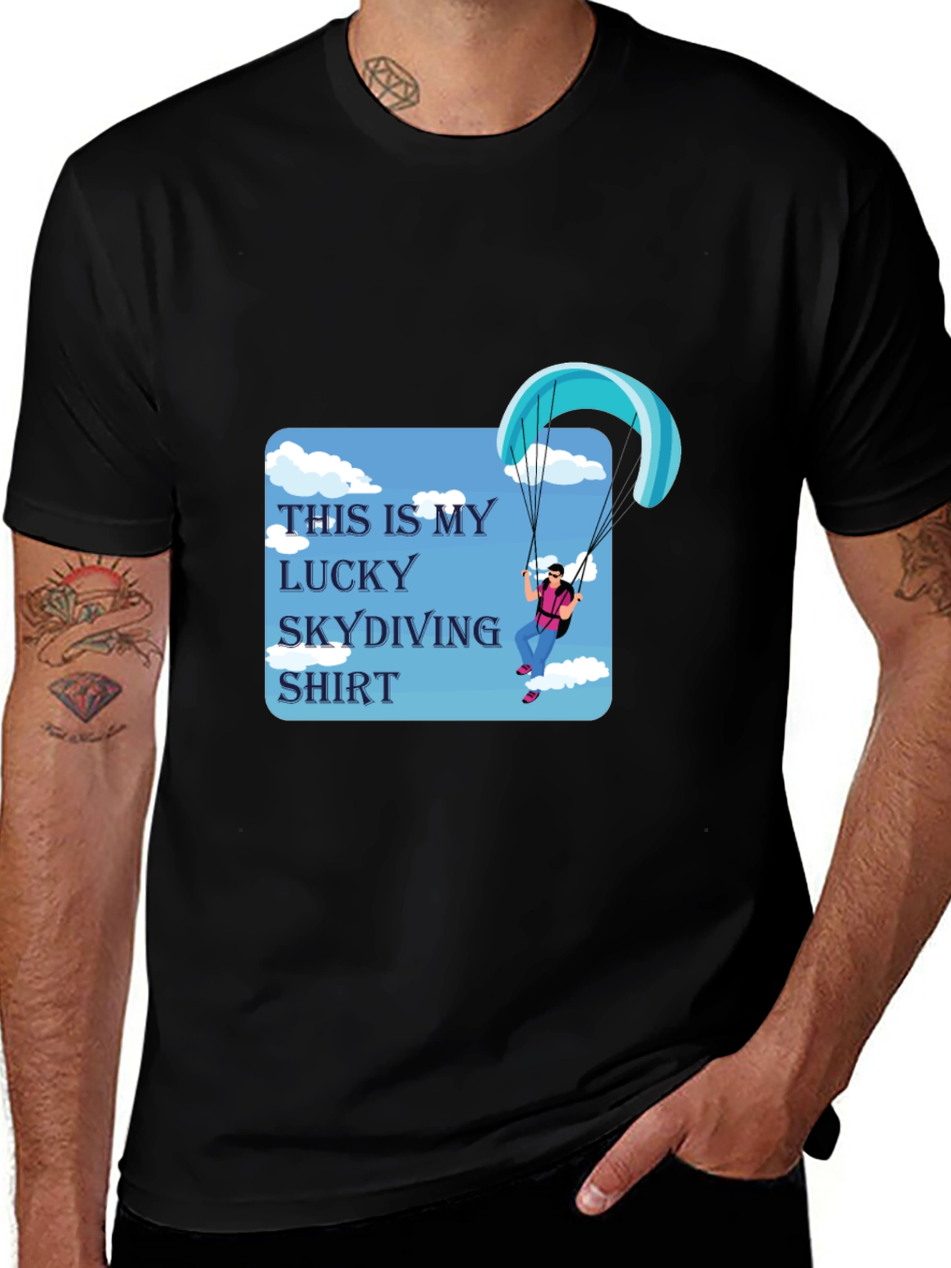 Variant 4 of Lucky Skydiving Shirt - Soft Cotton Tee