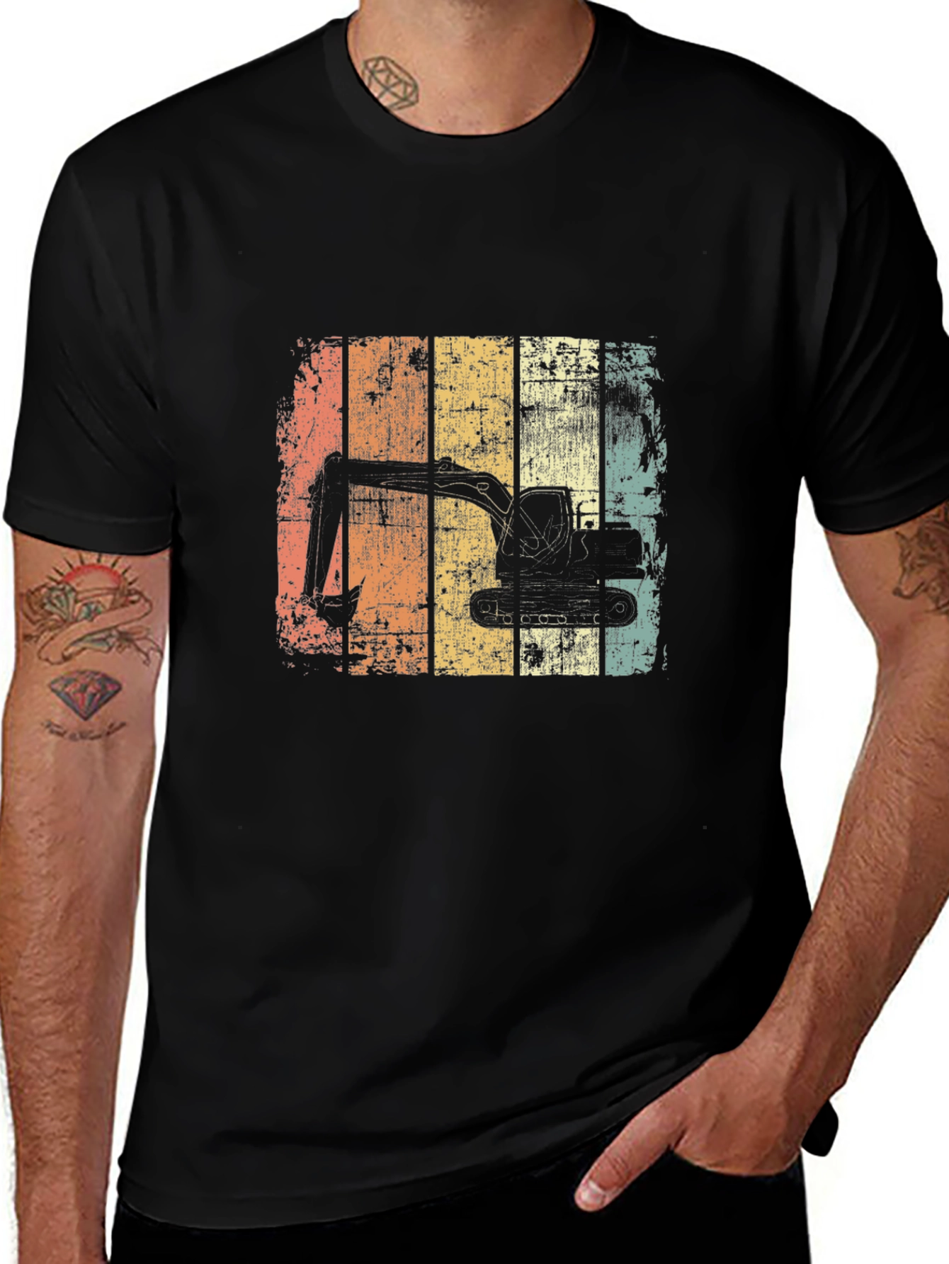 Variant 19 of Excavator Retro Graphic T-Shirt