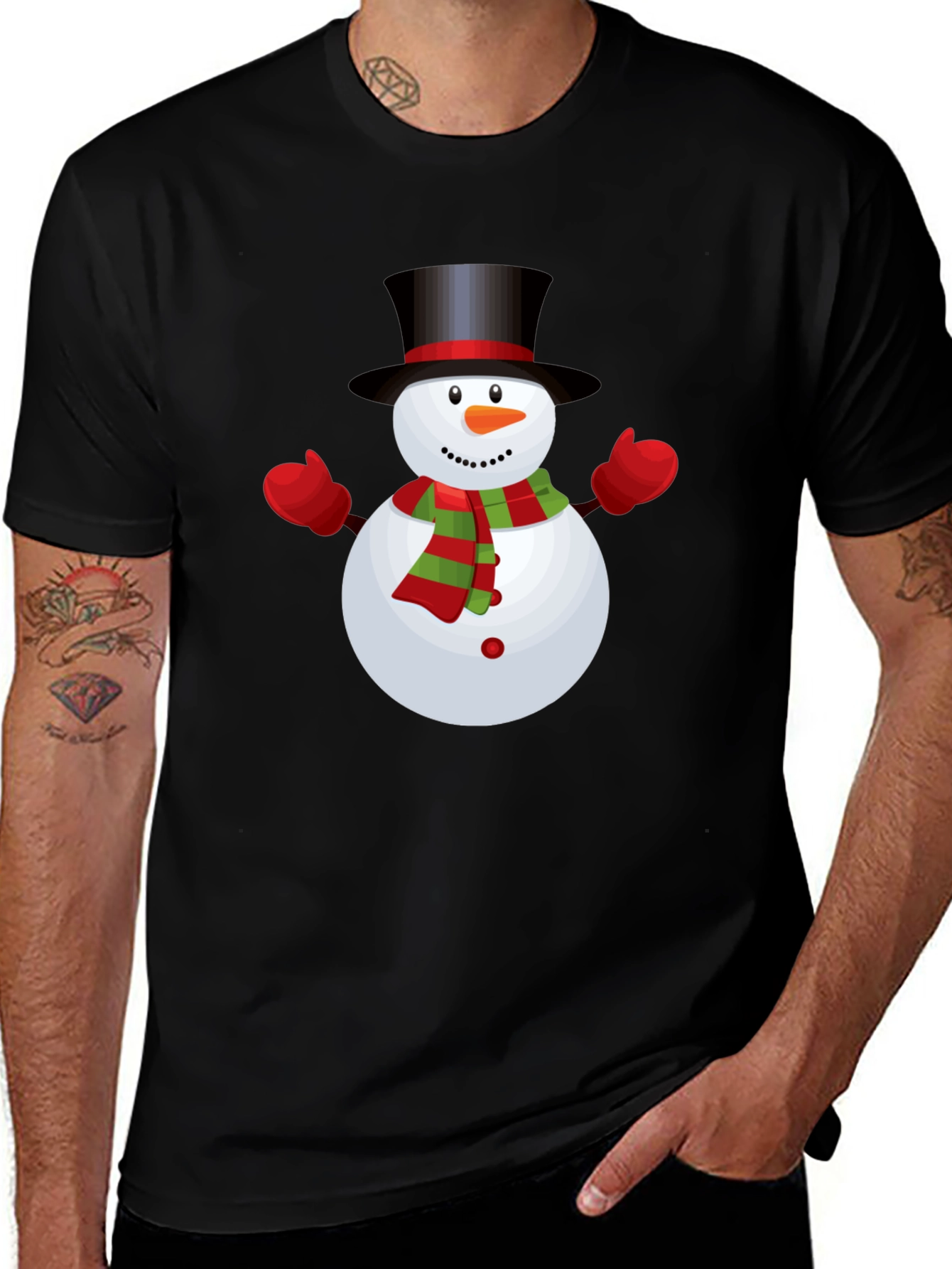 Snowman Graphic Tee - Festive Holiday Shirt