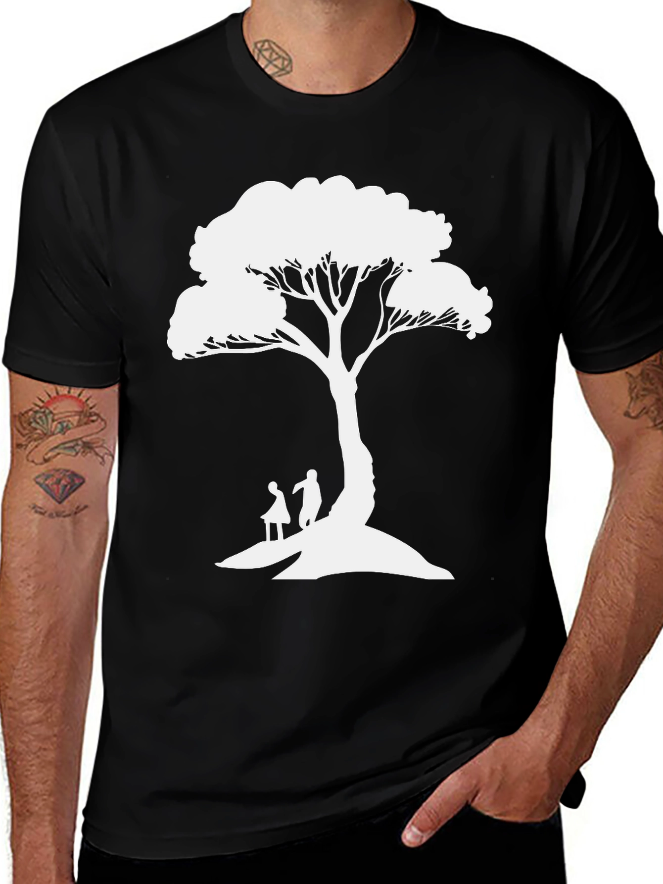 Variant 17 of Tree Silhouette Graphic Tee - Unisex Black T-Shirt