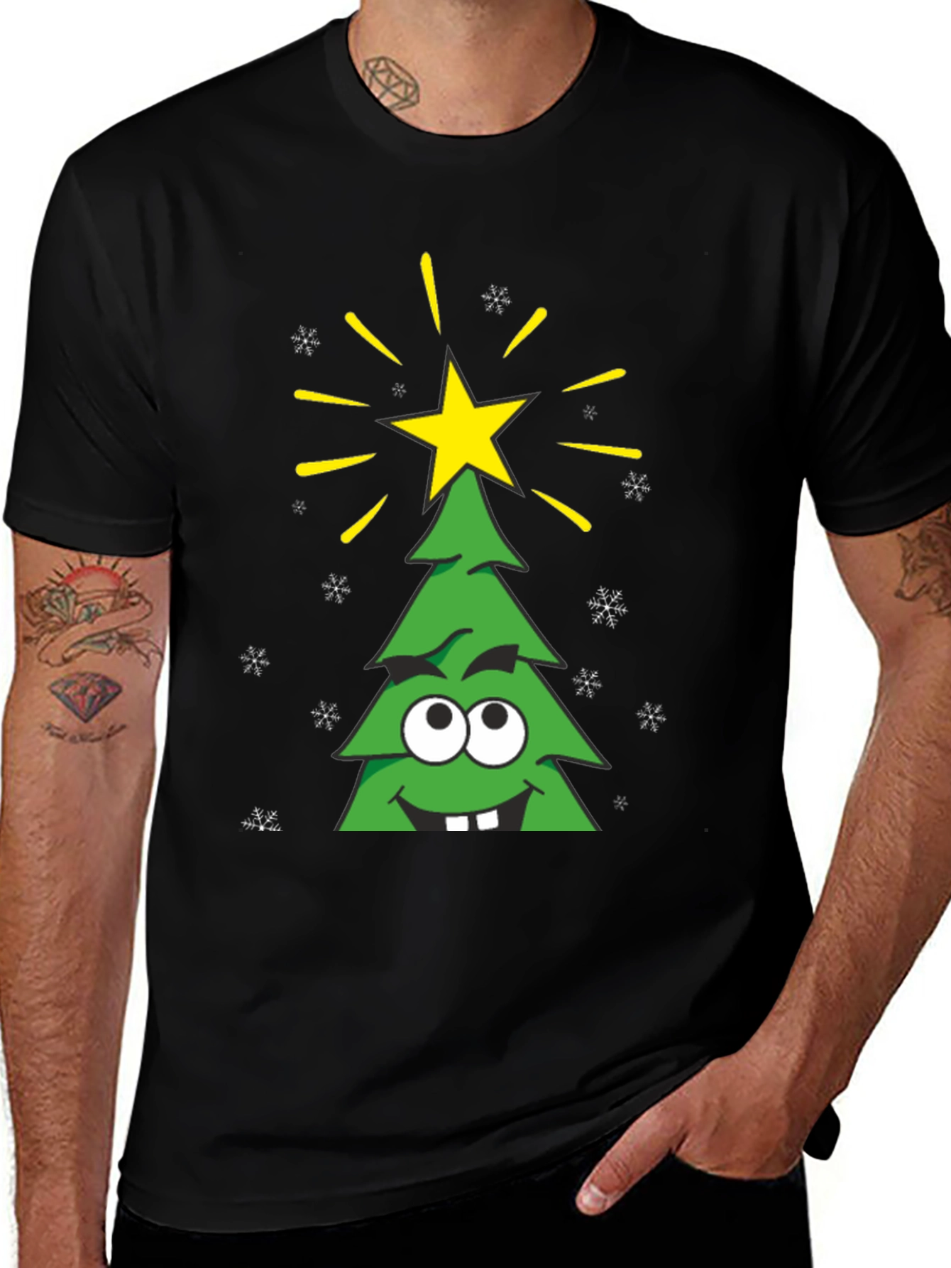 Funny Christmas Tree Graphic T-Shirt