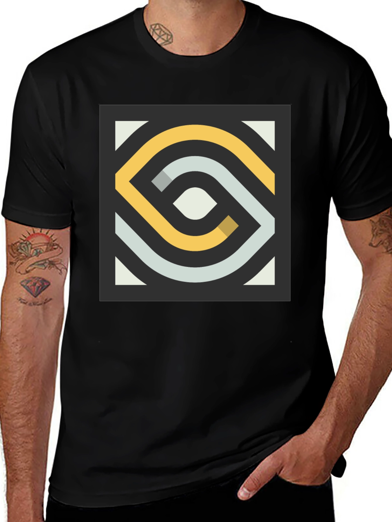 Variant 21 of Abstract Geometric Pattern Tee - Modern Style