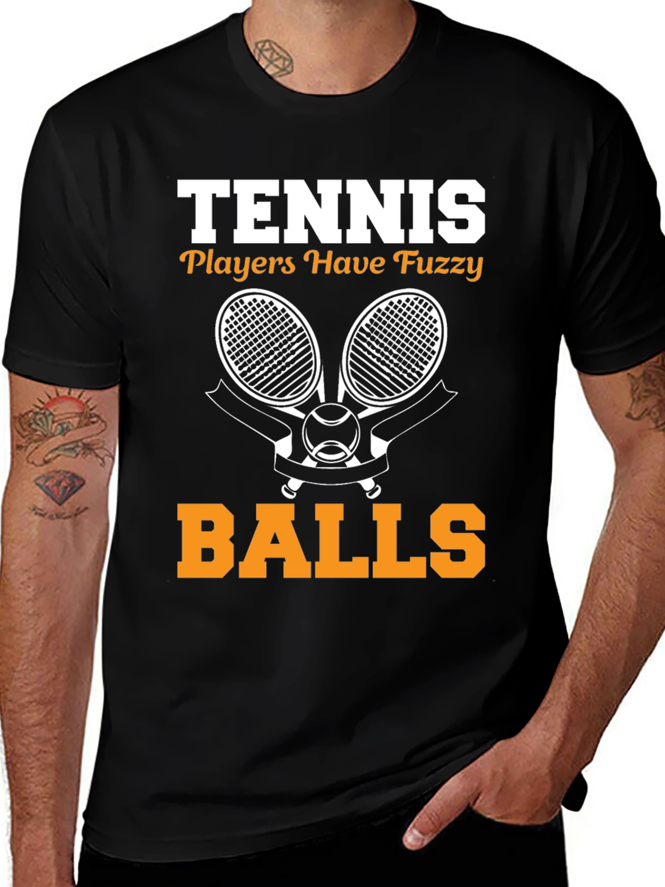 Variant 13 of Tennis Player Fuzzy Balls Graphic T-Shirt