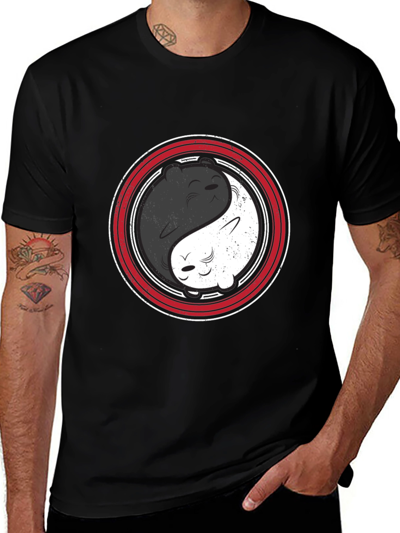 Variant 27 of Yin Yang Bears T-Shirt - Harmony & Balance