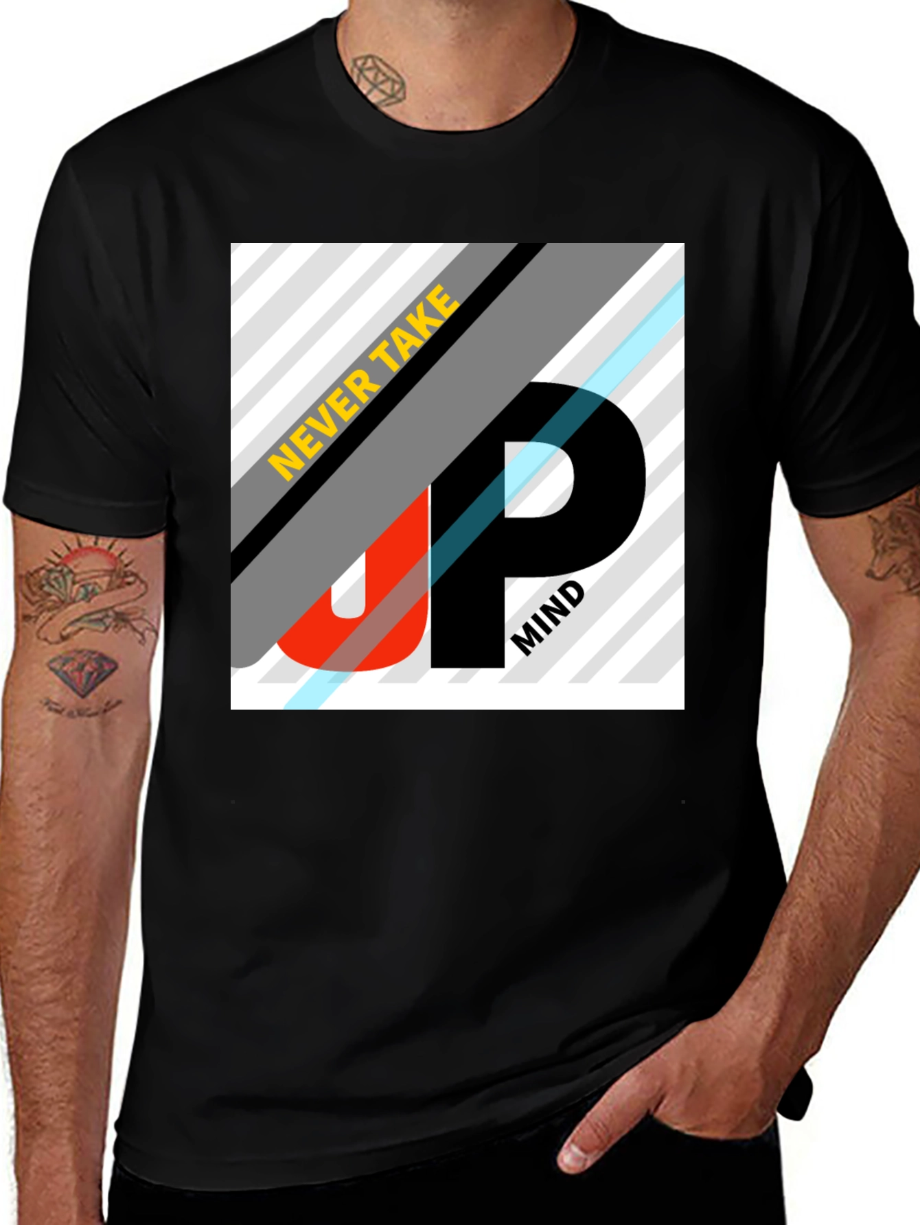 Variant 15 of Never Take Up Mind Black Graphic Tee