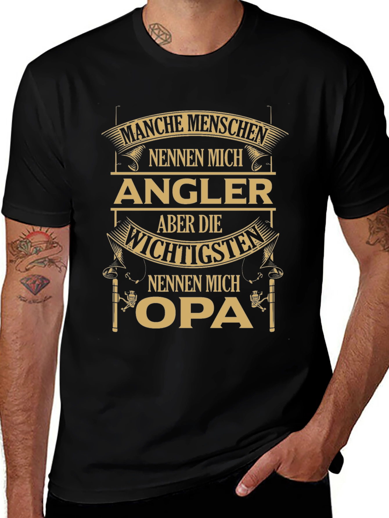 Variant 20 of Angler Opa T-Shirt: Fisherman Grandfather Gift