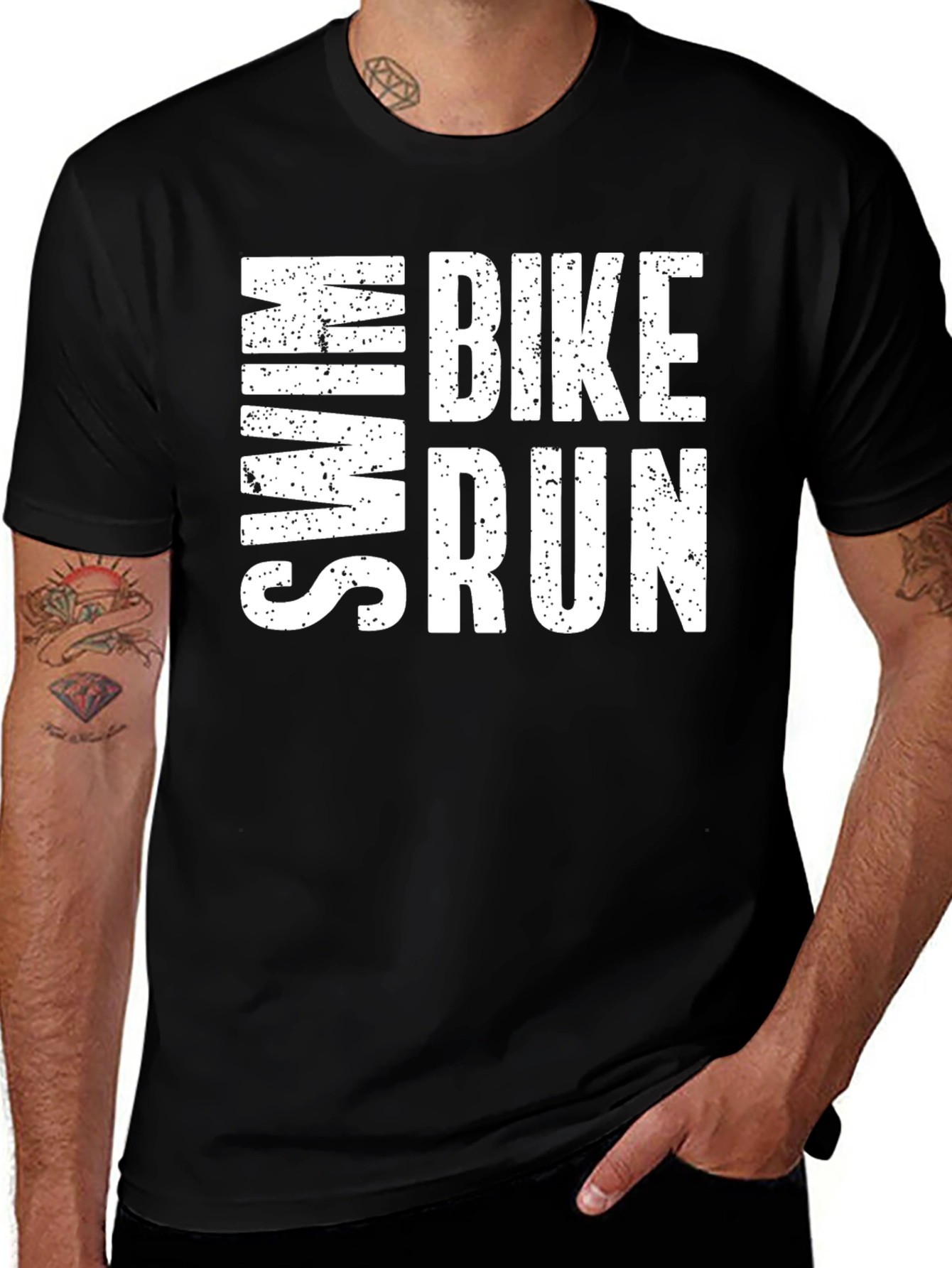 Swim Bike Run Triathlon Graphic T-Shirt