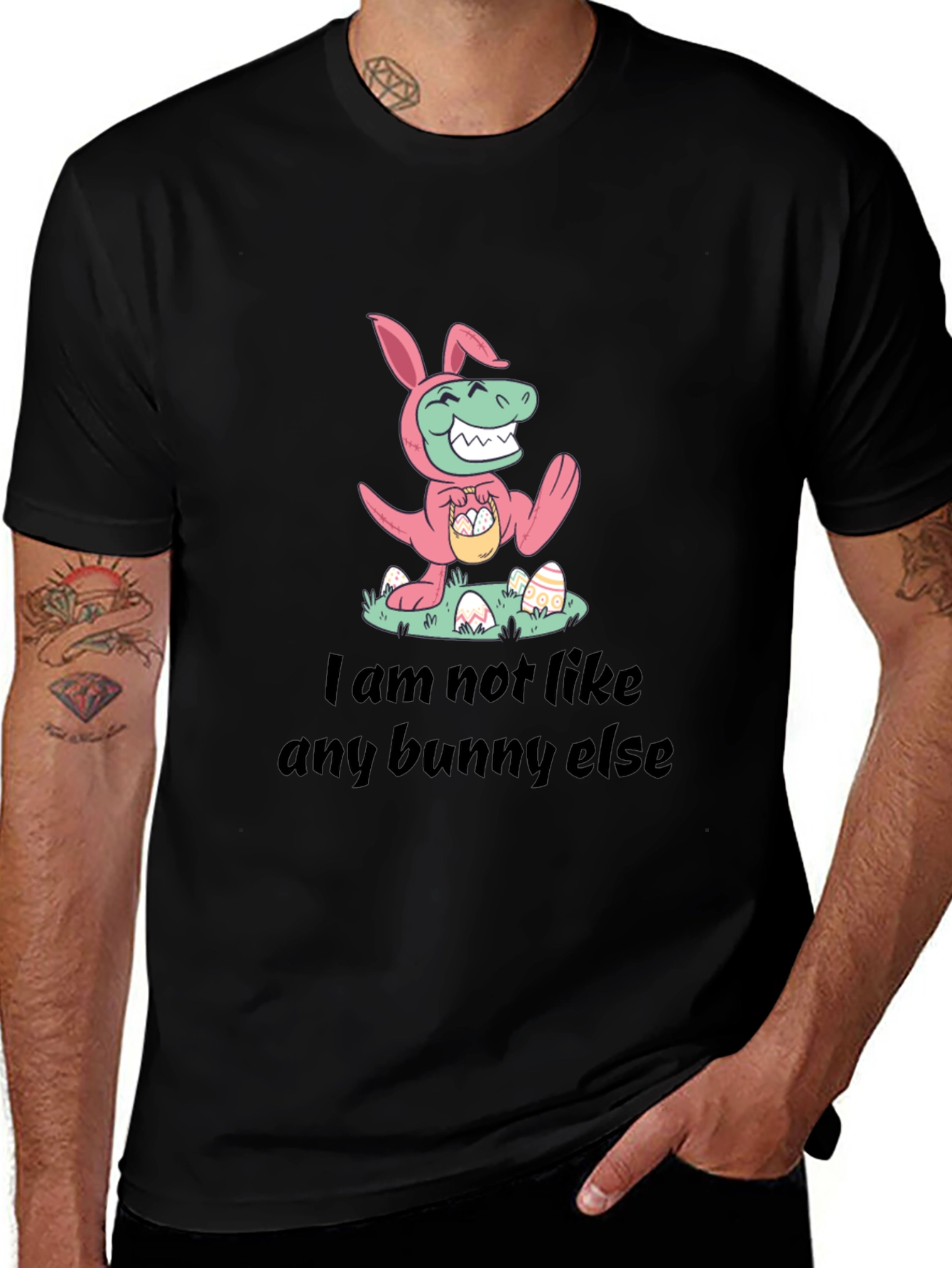 Bunny Dino Easter T-Shirt - I am not like any bunny else