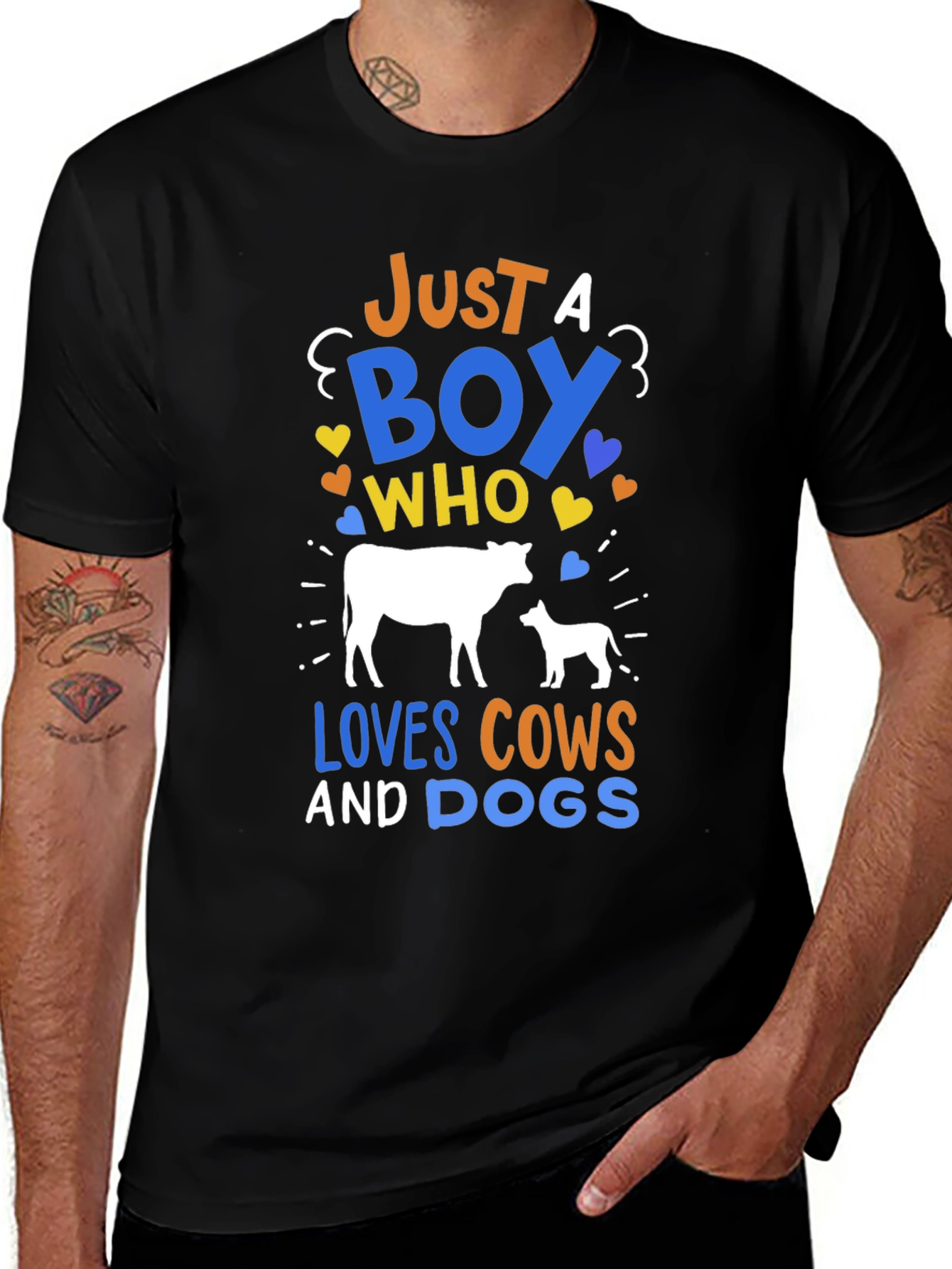 Variant 14 of Boy Who Loves Cows and Dogs T-Shirt