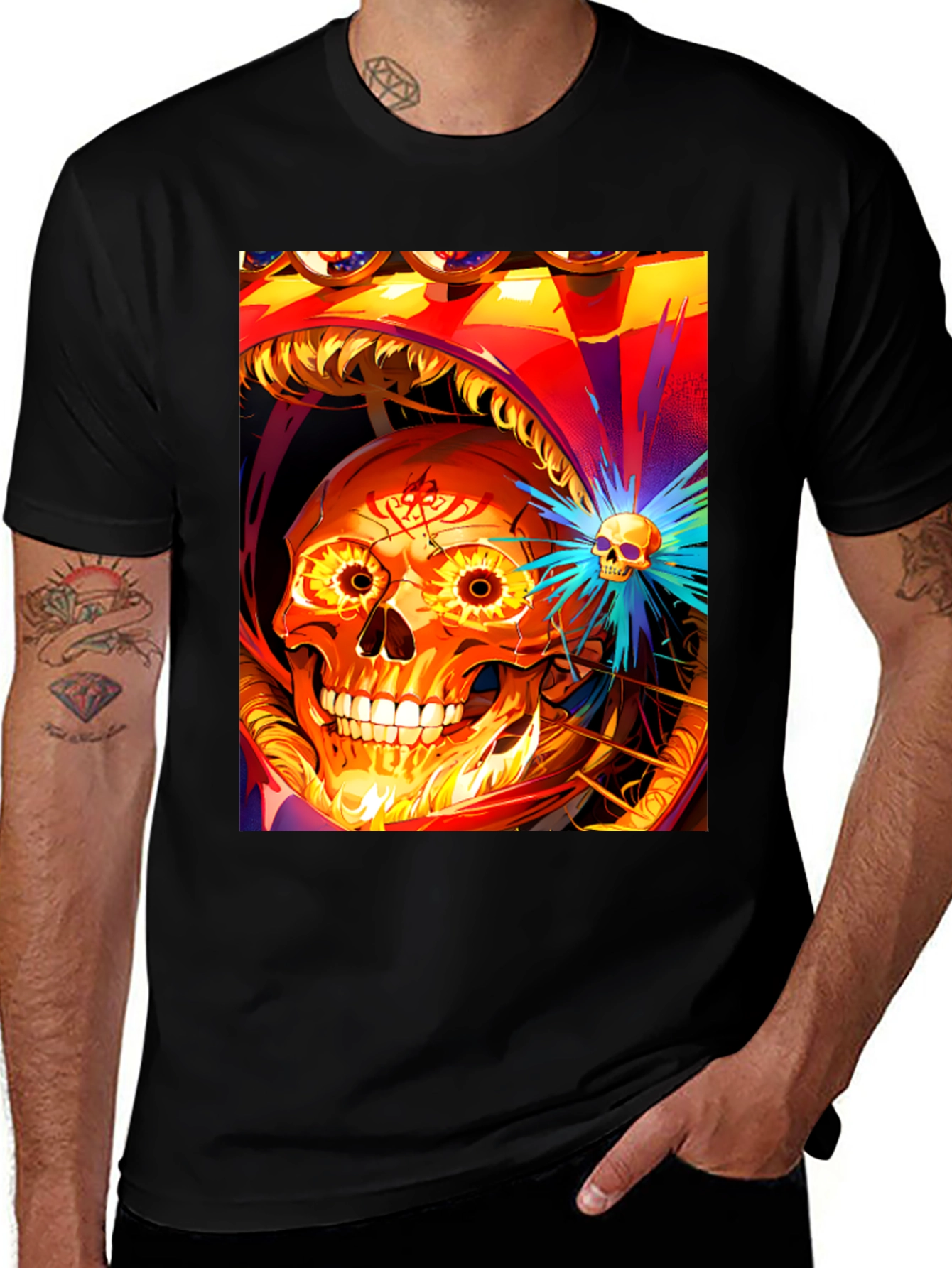 Variant 17 of Skull Graphic Tee - Vivid Artistic Design