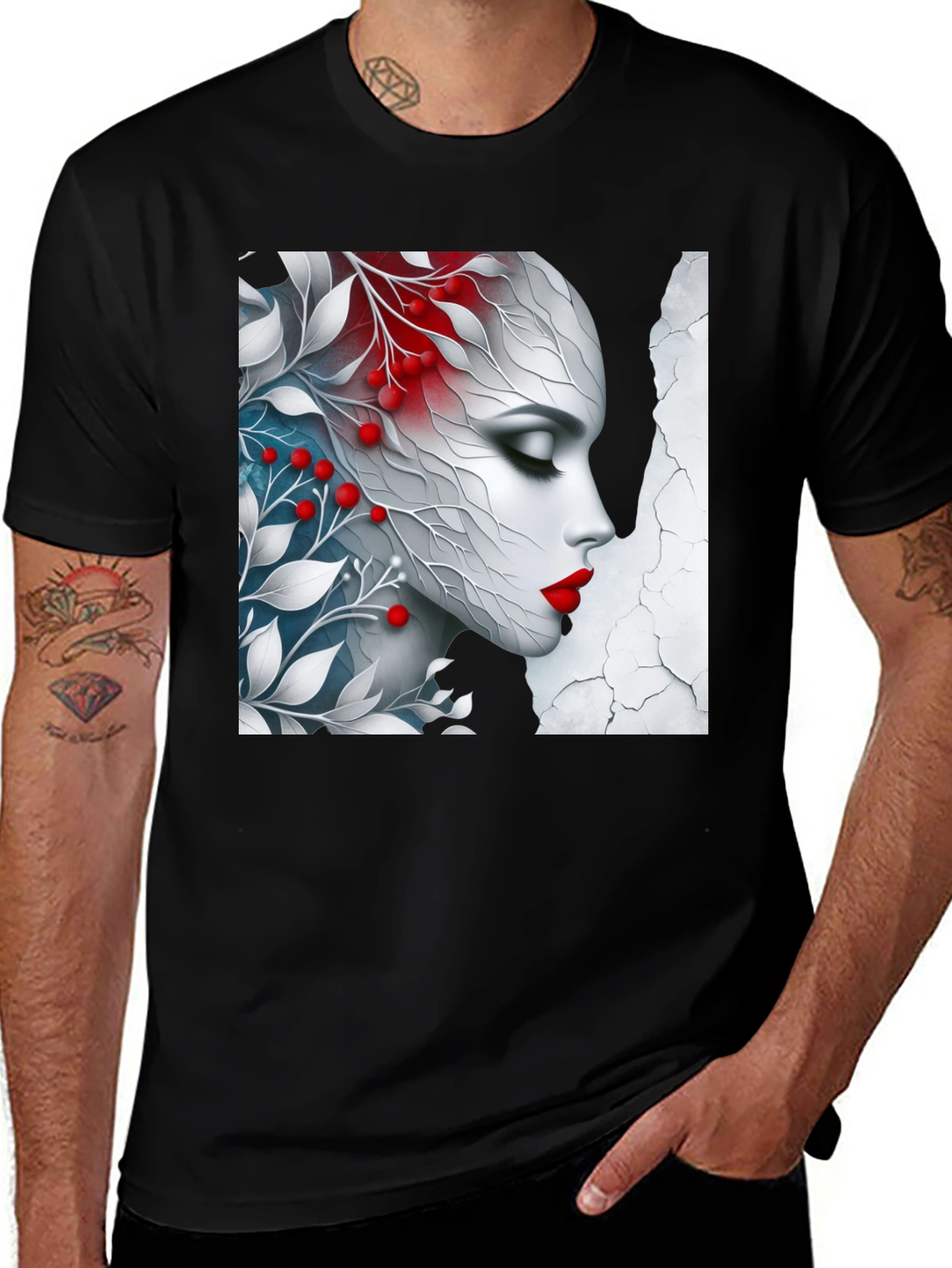 Variant 16 of Floral Beauty Graphic Tee - Artistic Design