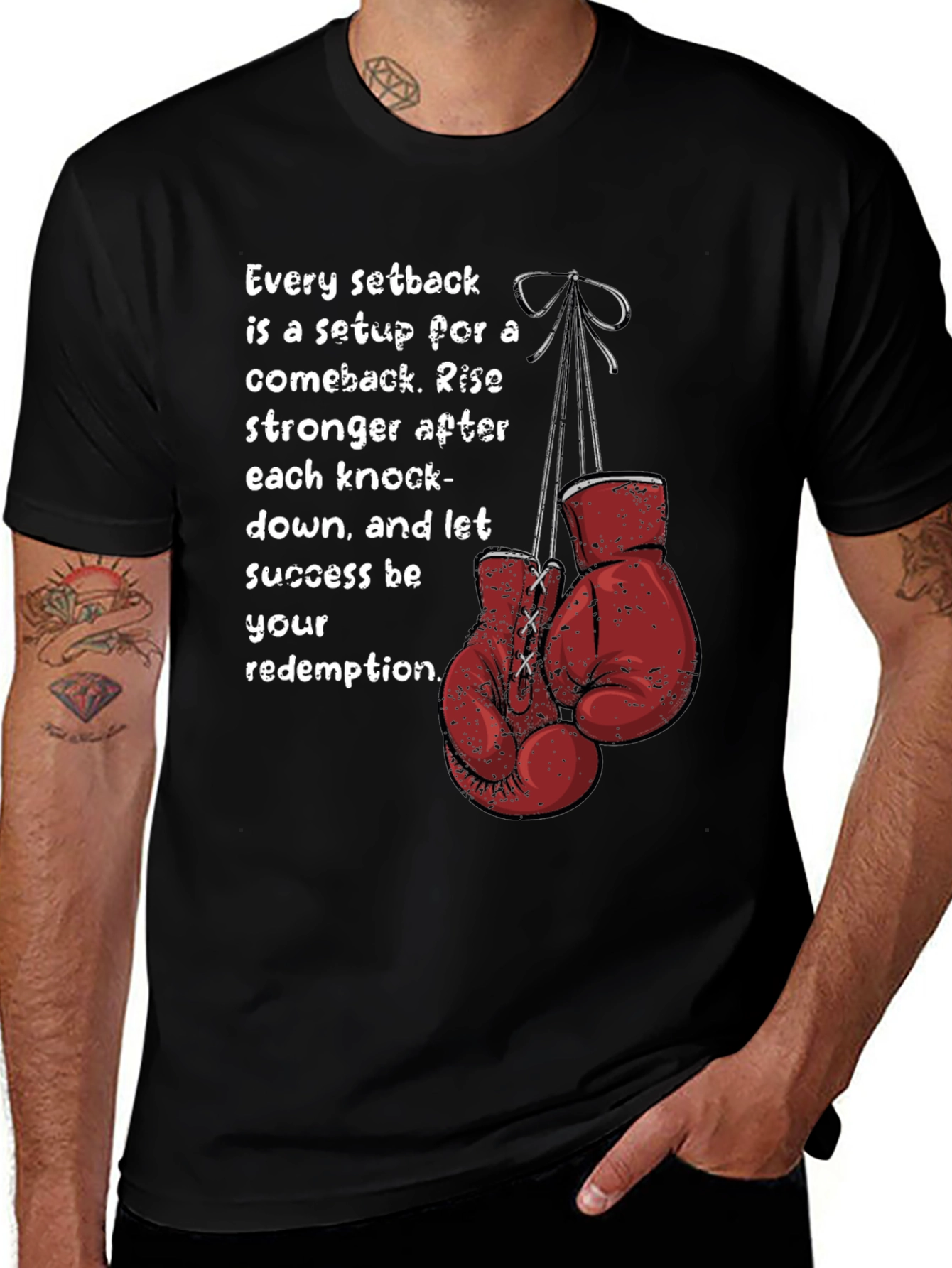 Variant 11 of Motivational Boxing T-Shirt - Rise Stronger