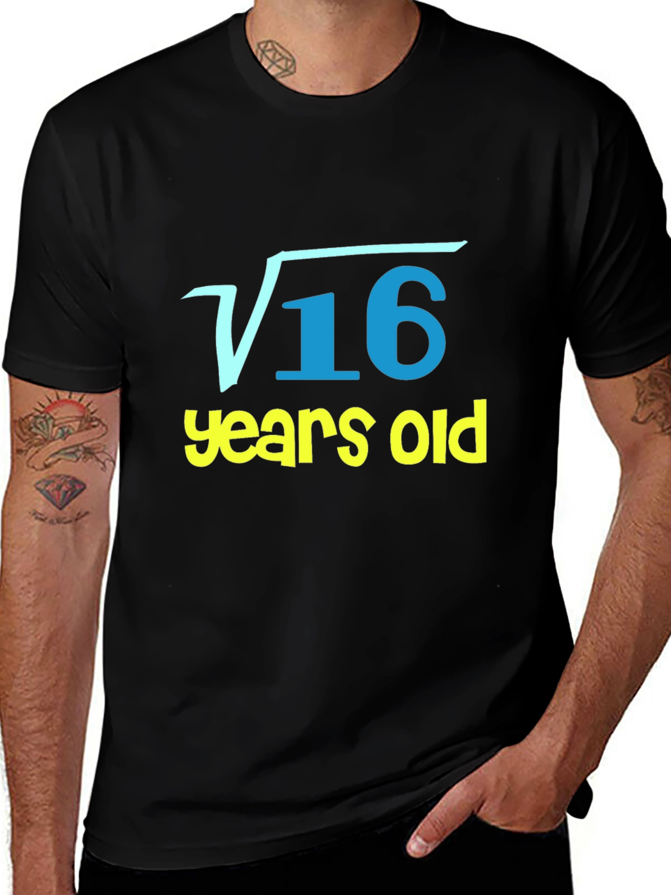 Square Root of 16 - 4 Years Old Birthday T-Shirt
