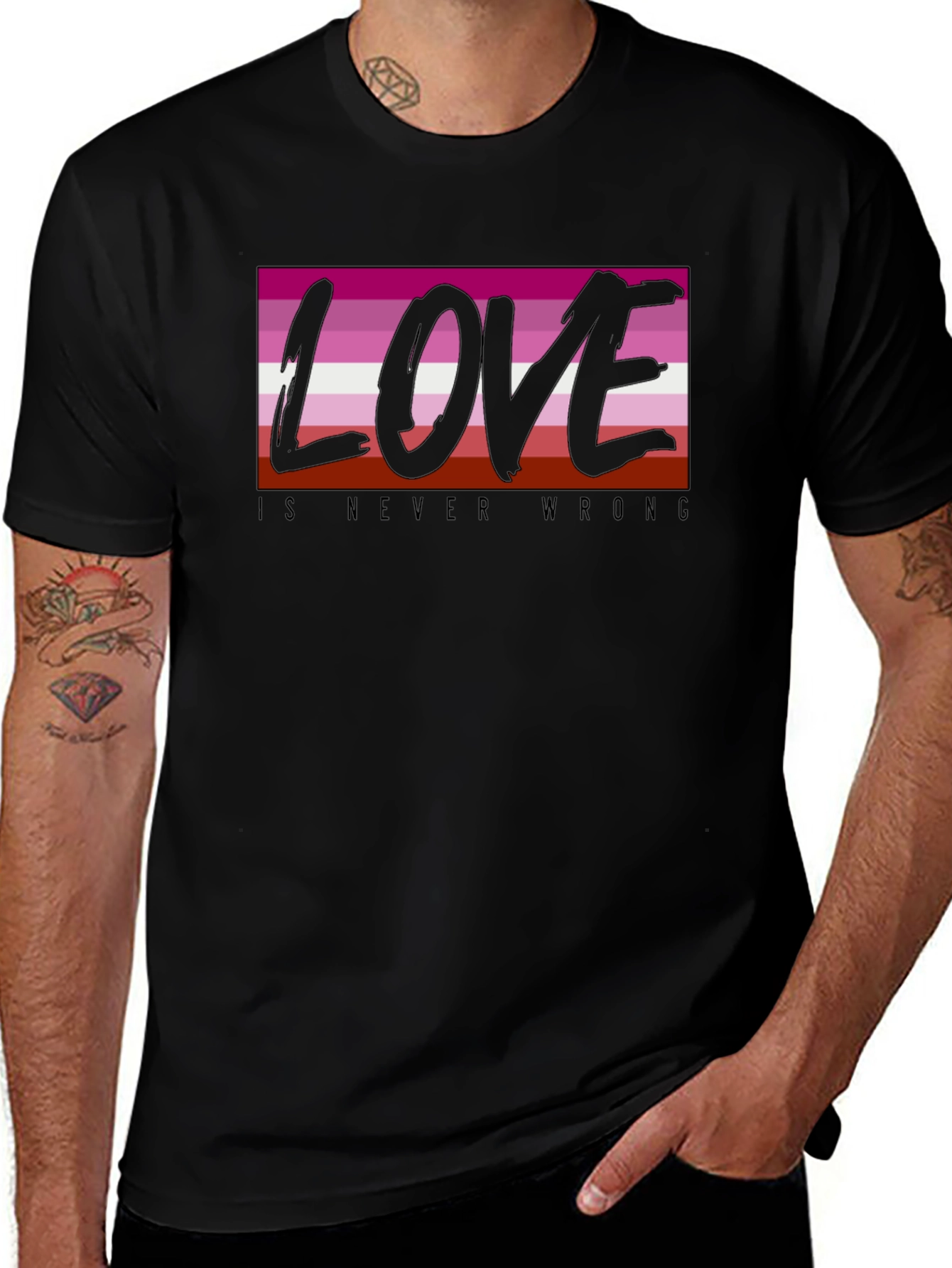 Variant 3 of Lesbian Pride Love is Never Wrong T-Shirt