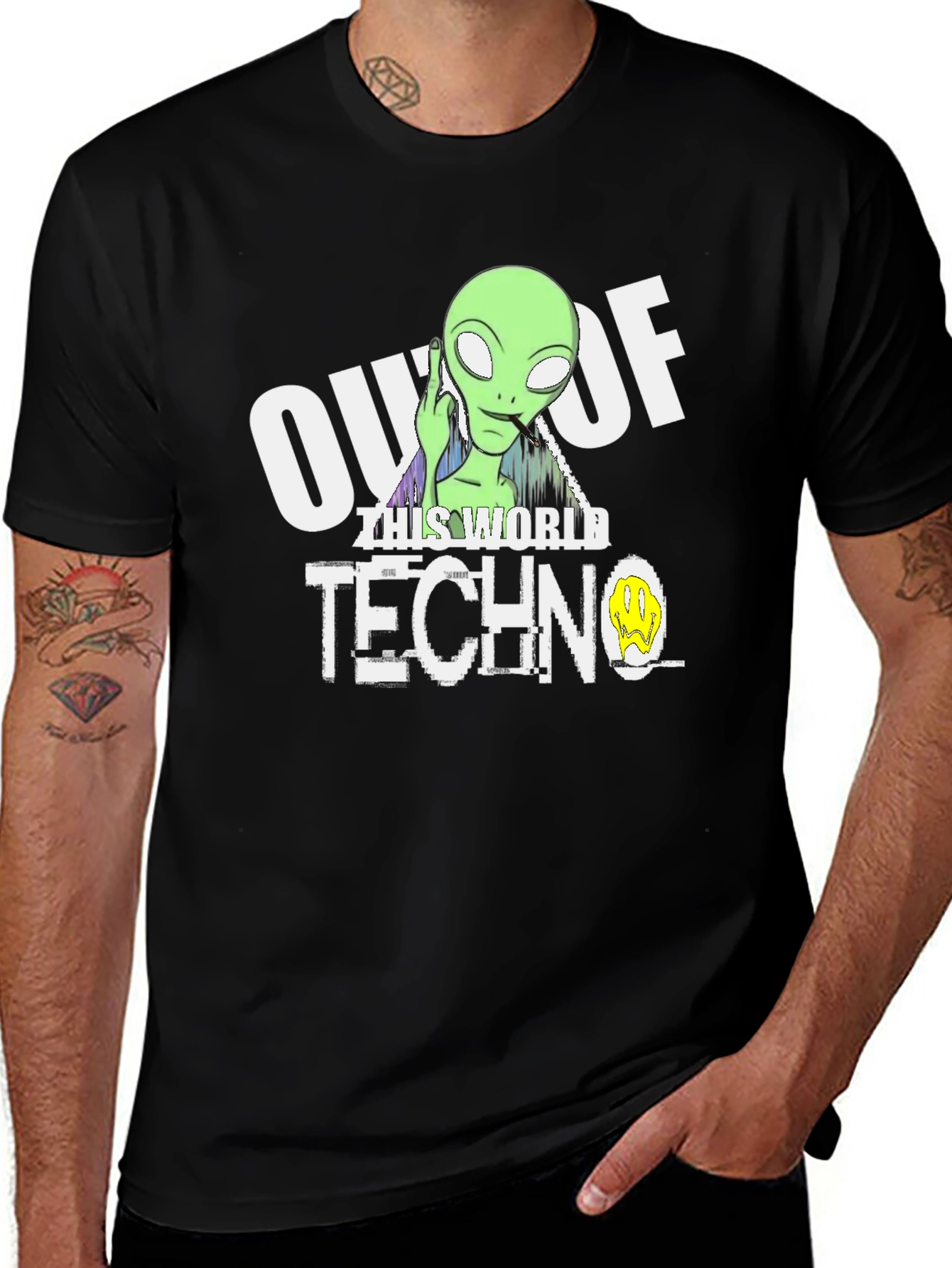 Out Of This World Techno Alien Graphic Tee