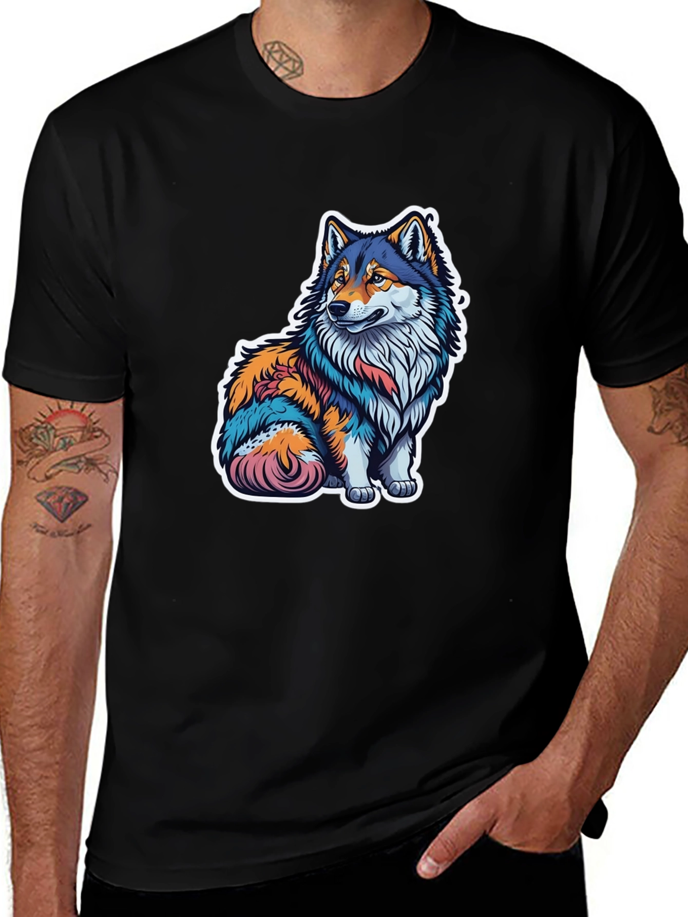 Variant 3 of Wolf Graphic Black T-Shirt - Unisex