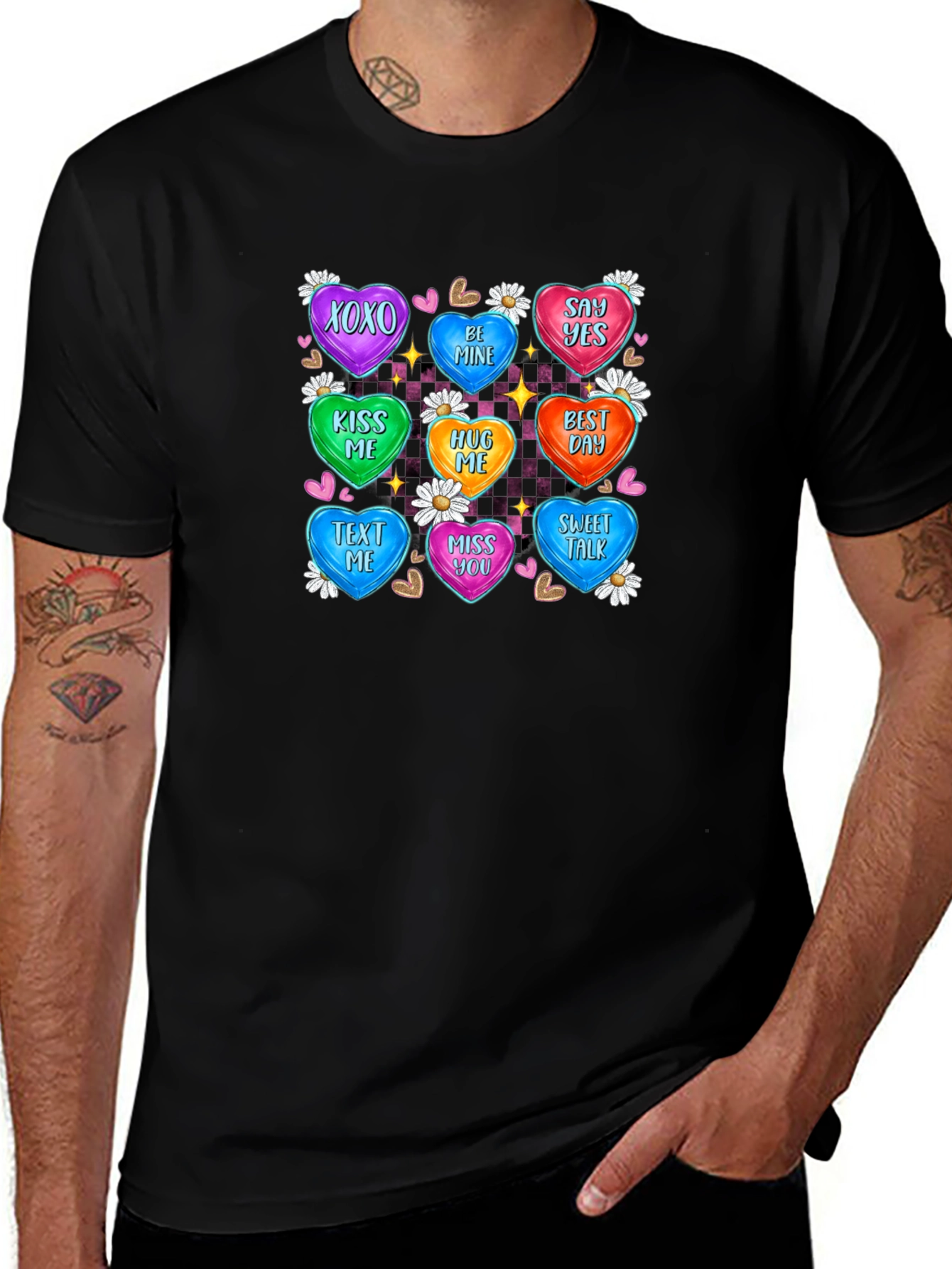 Candy Heart Valentine's Day Graphic T-Shirt