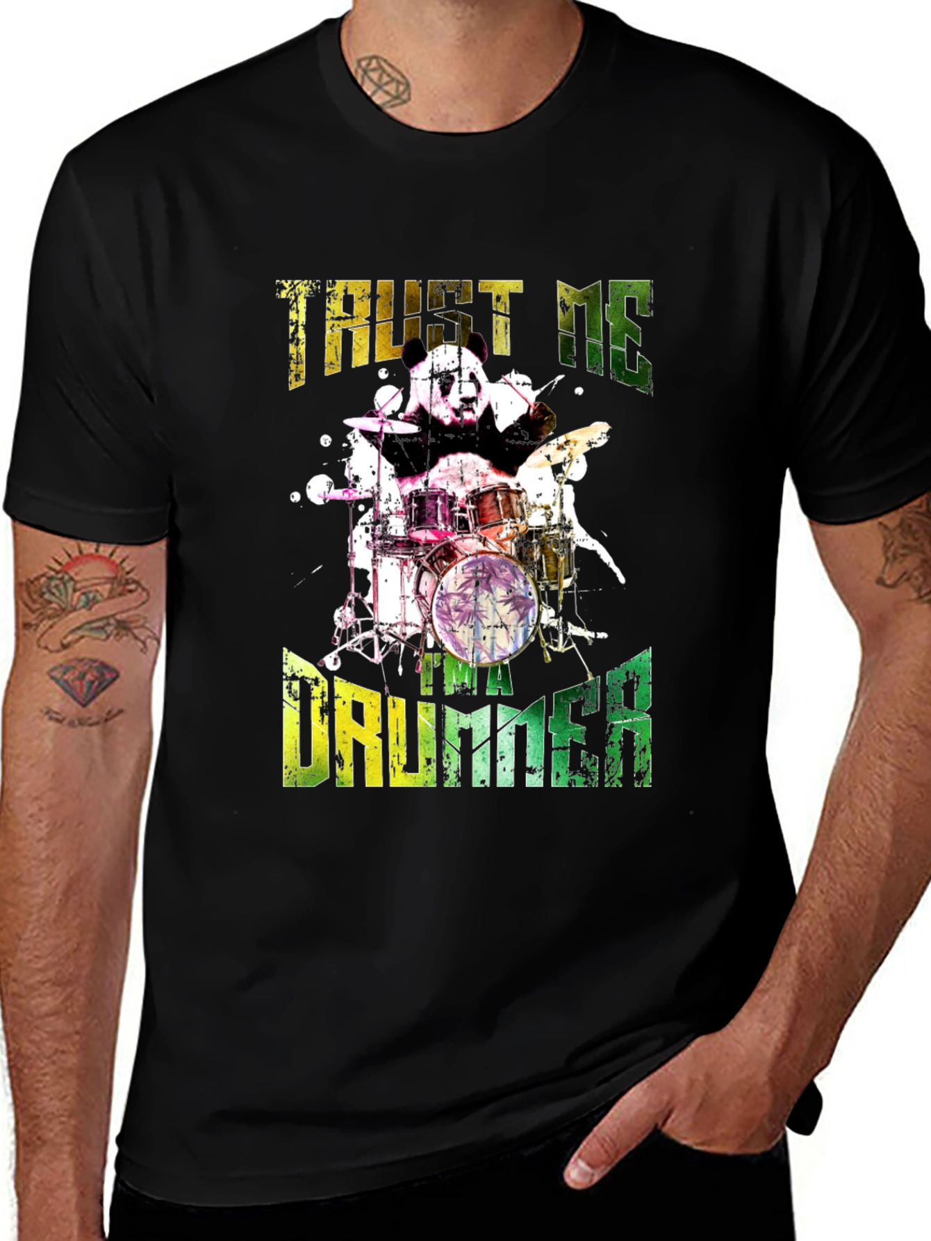 Variant 8 of Panda Drummer T-Shirt - Trust Me