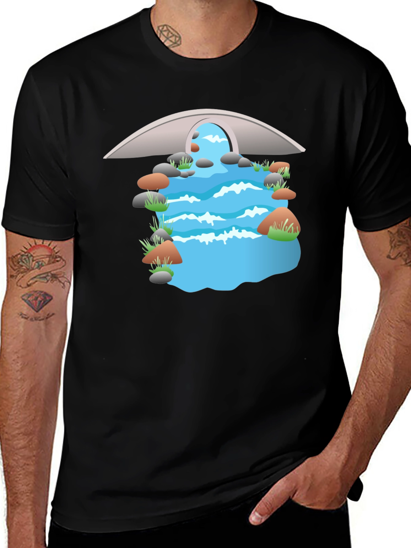 Variant 18 of River Bridge Graphic T-Shirt