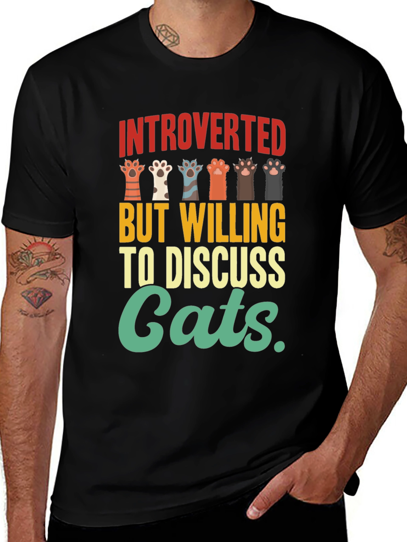Variant 5 of Introverted Cat Lover T-Shirt