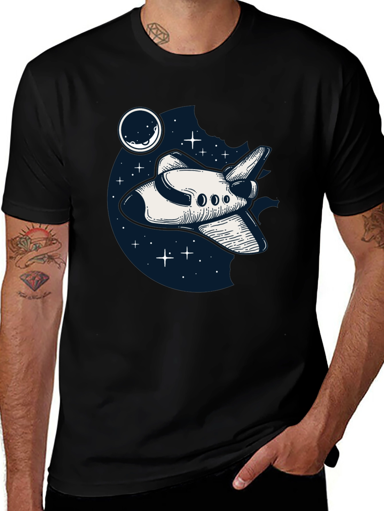 Variant 29 of Space Shuttle Graphic Tee - Black