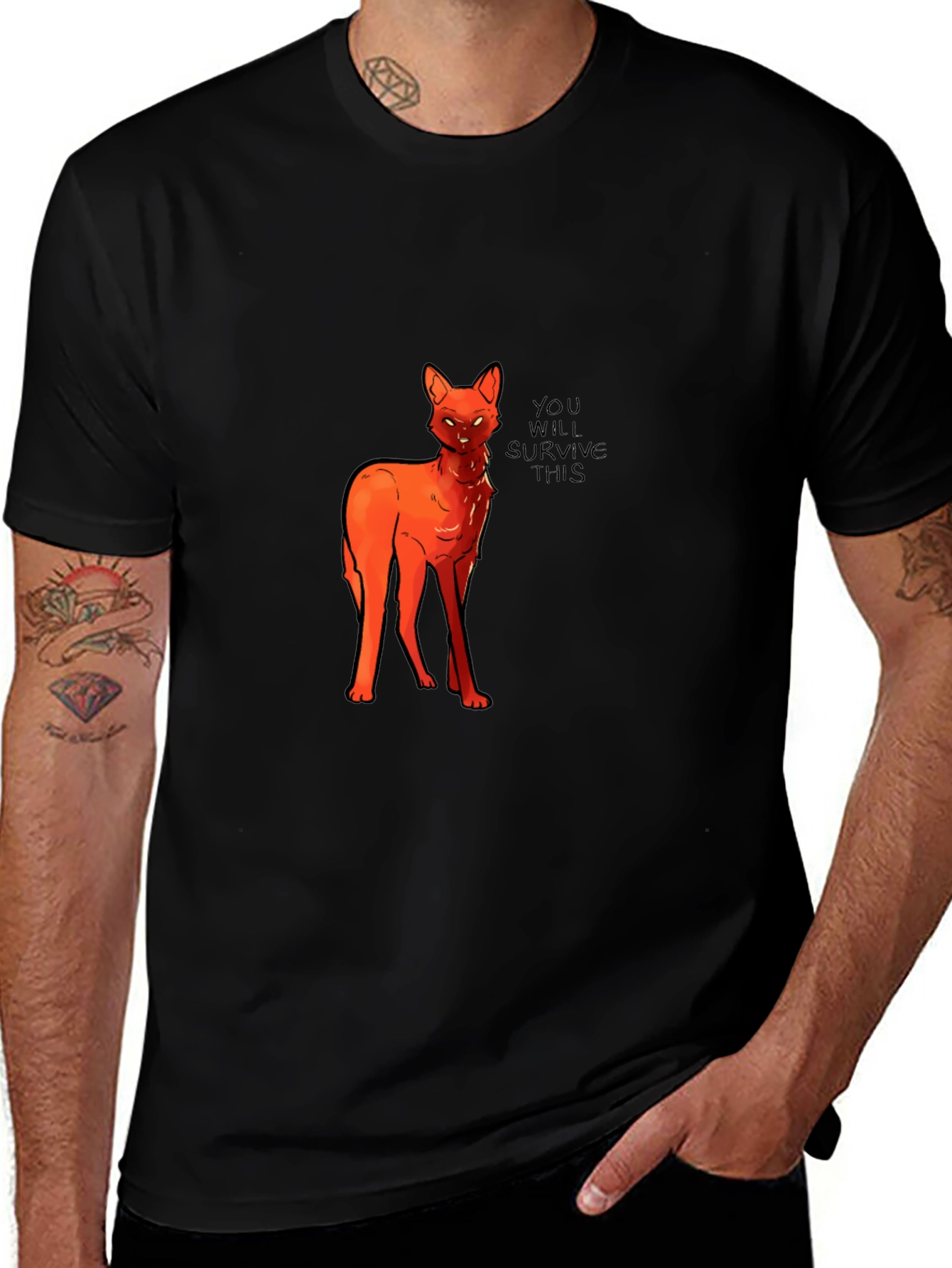 Fiery Feline Graphic Tee - You Will Survive This