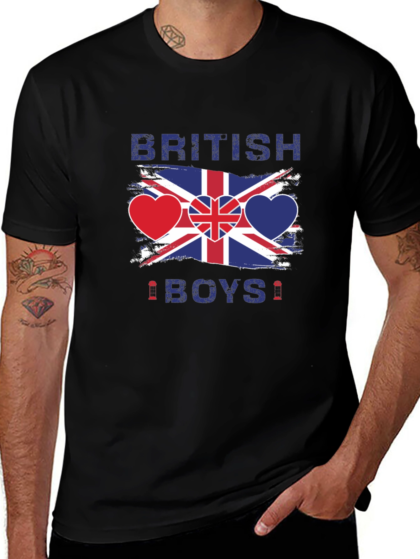 British Boys T-Shirt - Union Jack Heart Design