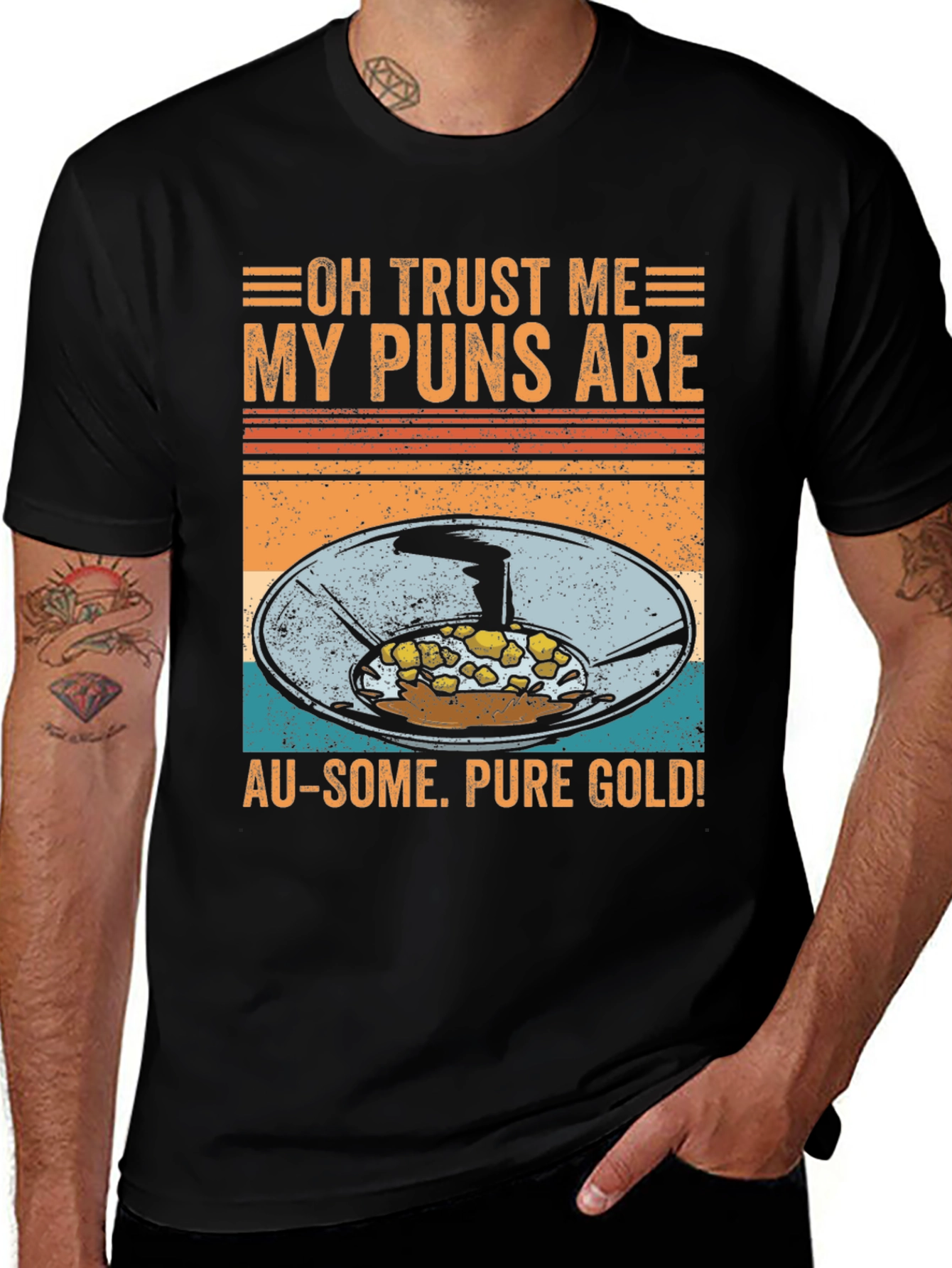 Variant 20 of Funny Gold Panning Pun T-Shirt - Au-some Puns