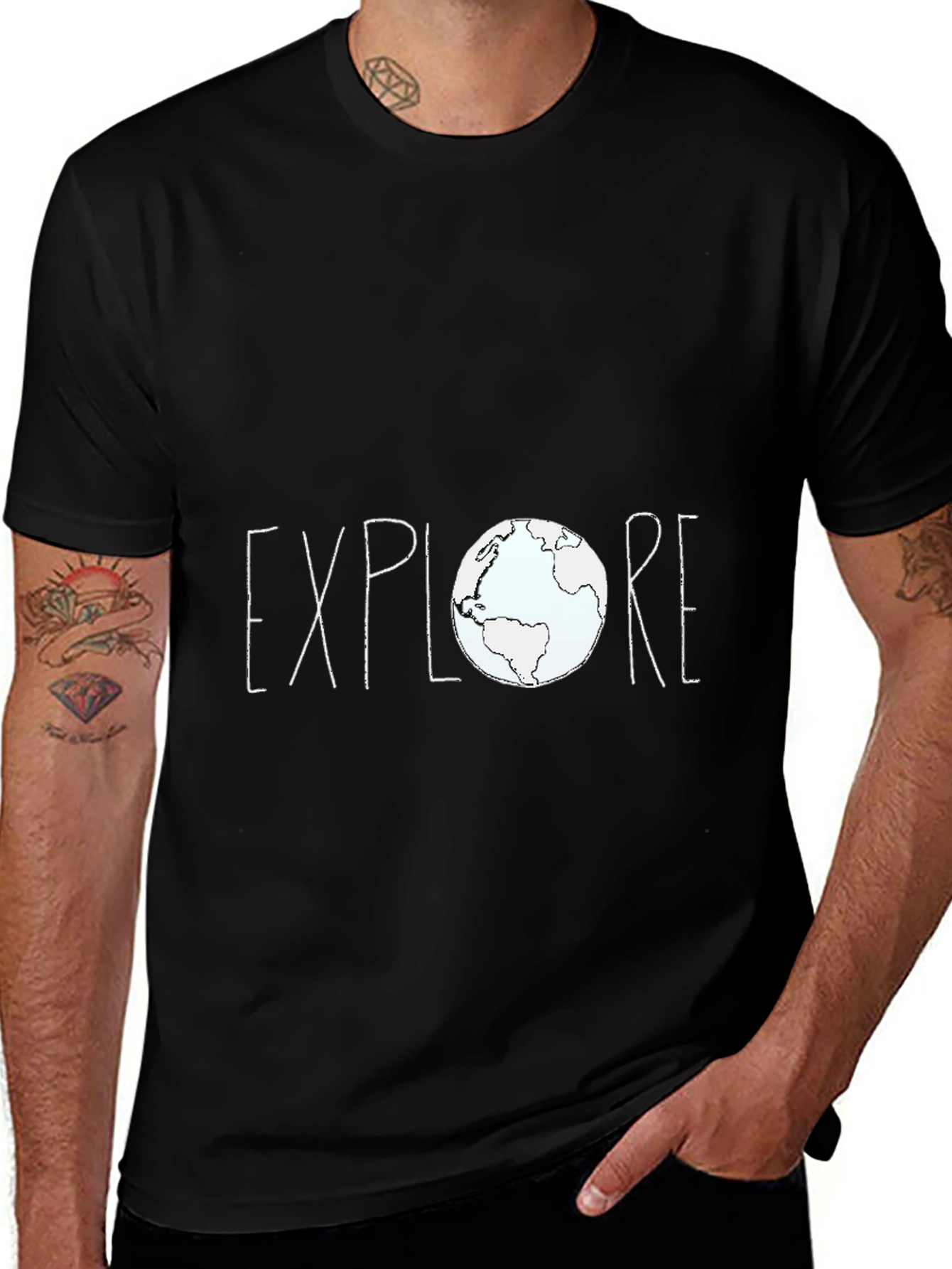 Explore Earth Graphic Tee - Black