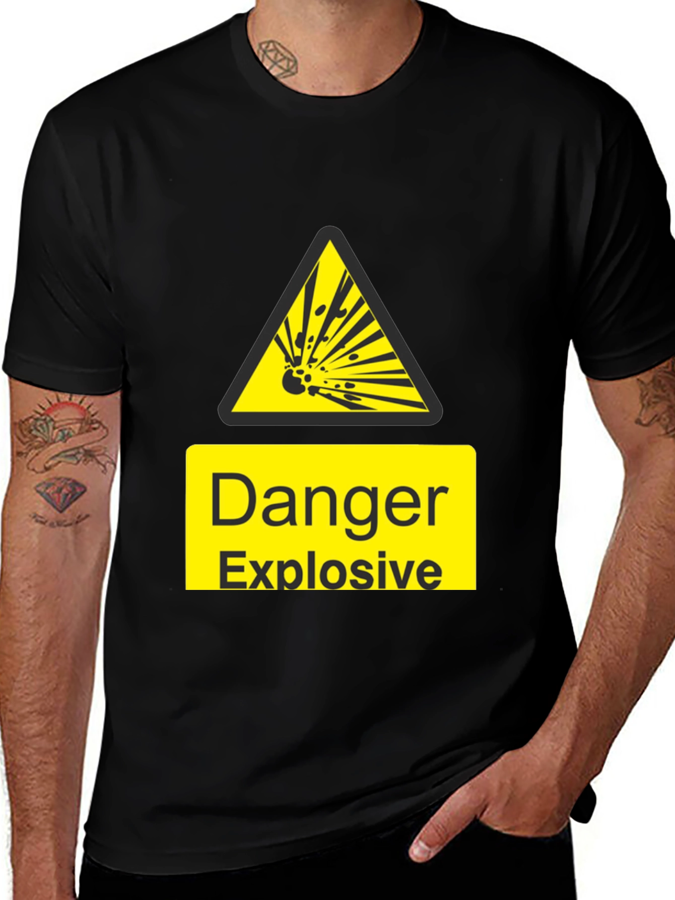 Variant 7 of Danger Explosive Hazard Warning T-Shirt