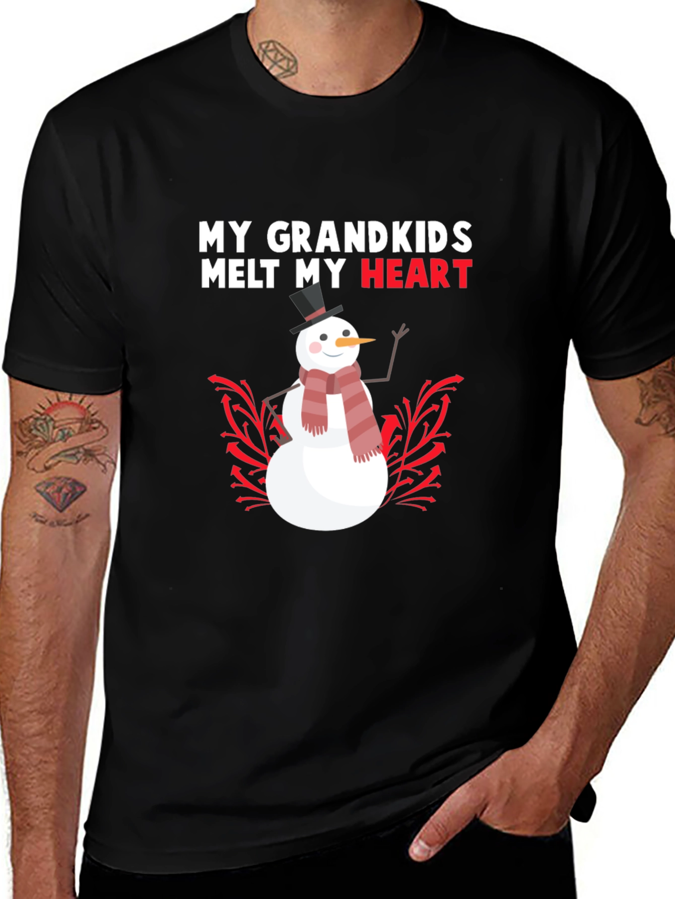 Variant 11 of My Grandkids Melt My Heart Snowman T-Shirt