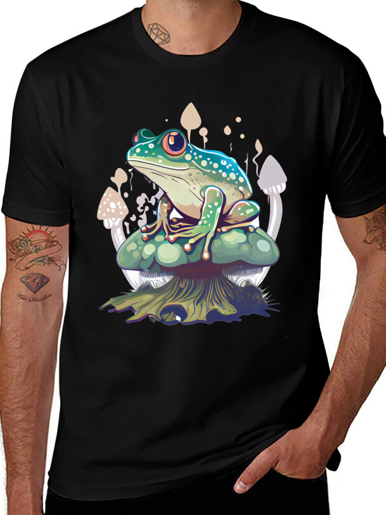 Variant 29 of Frog on Mushroom T-Shirt - Unique Graphic Tee