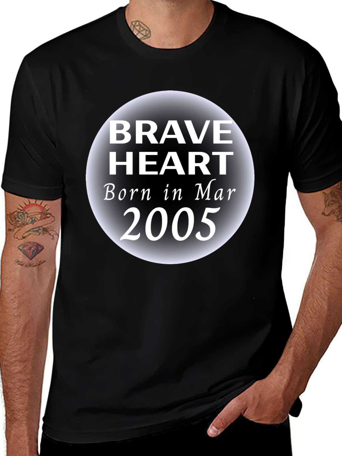 Variant 16 of Brave Heart Born in Mar 2005 Black T-Shirt